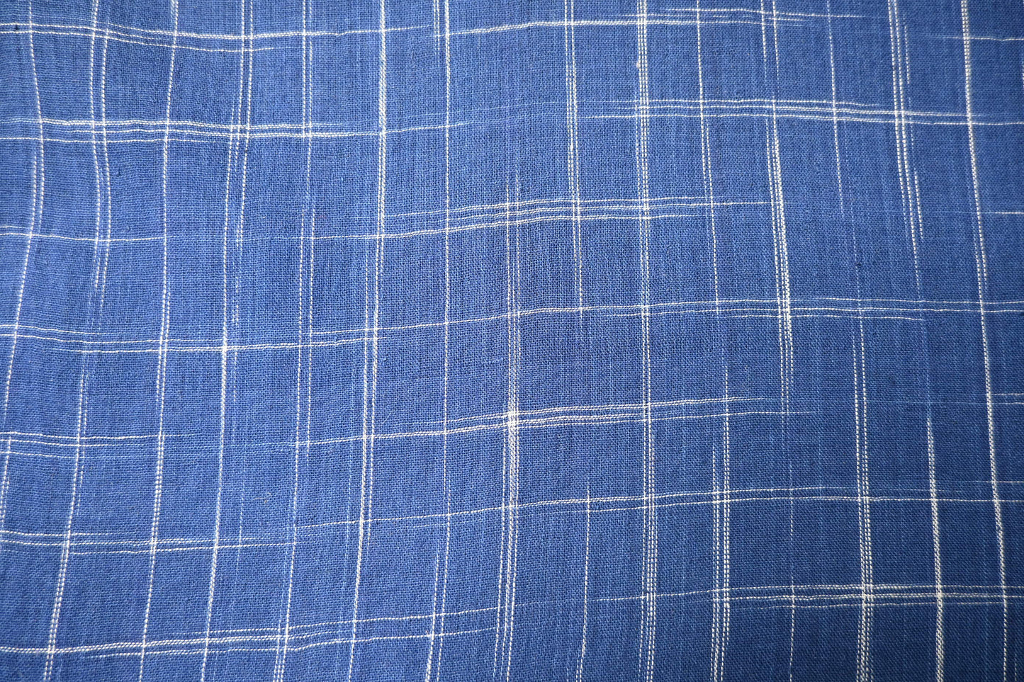 indigo sketch grid cotton