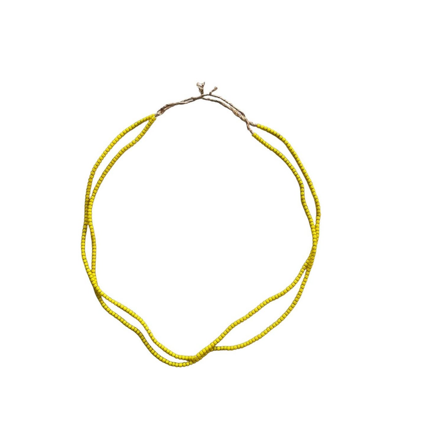 White Heart Glass Bead Yellow