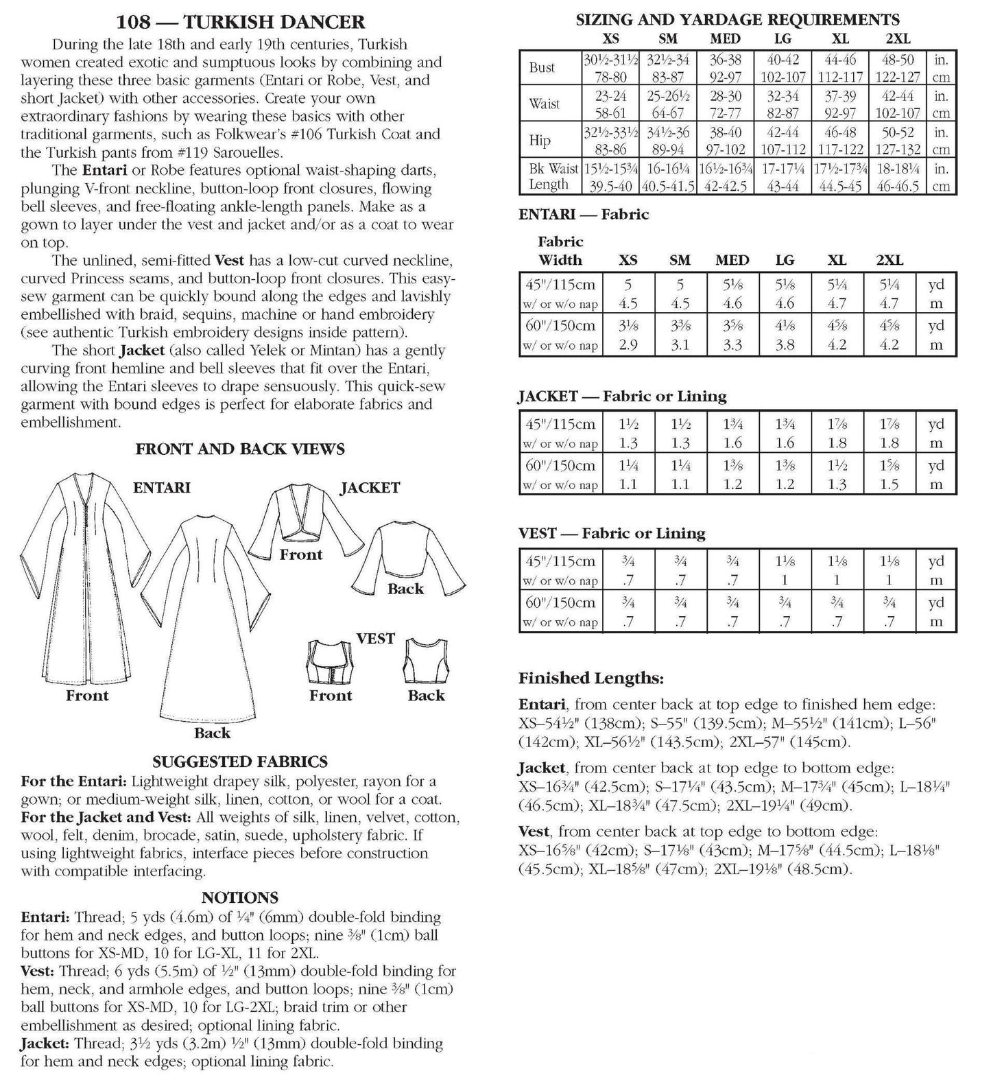 108 Turkish Dancer - Sewing Pattern