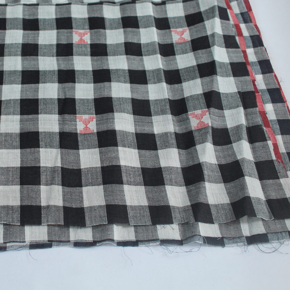 Black and White Check Jamdani cotton