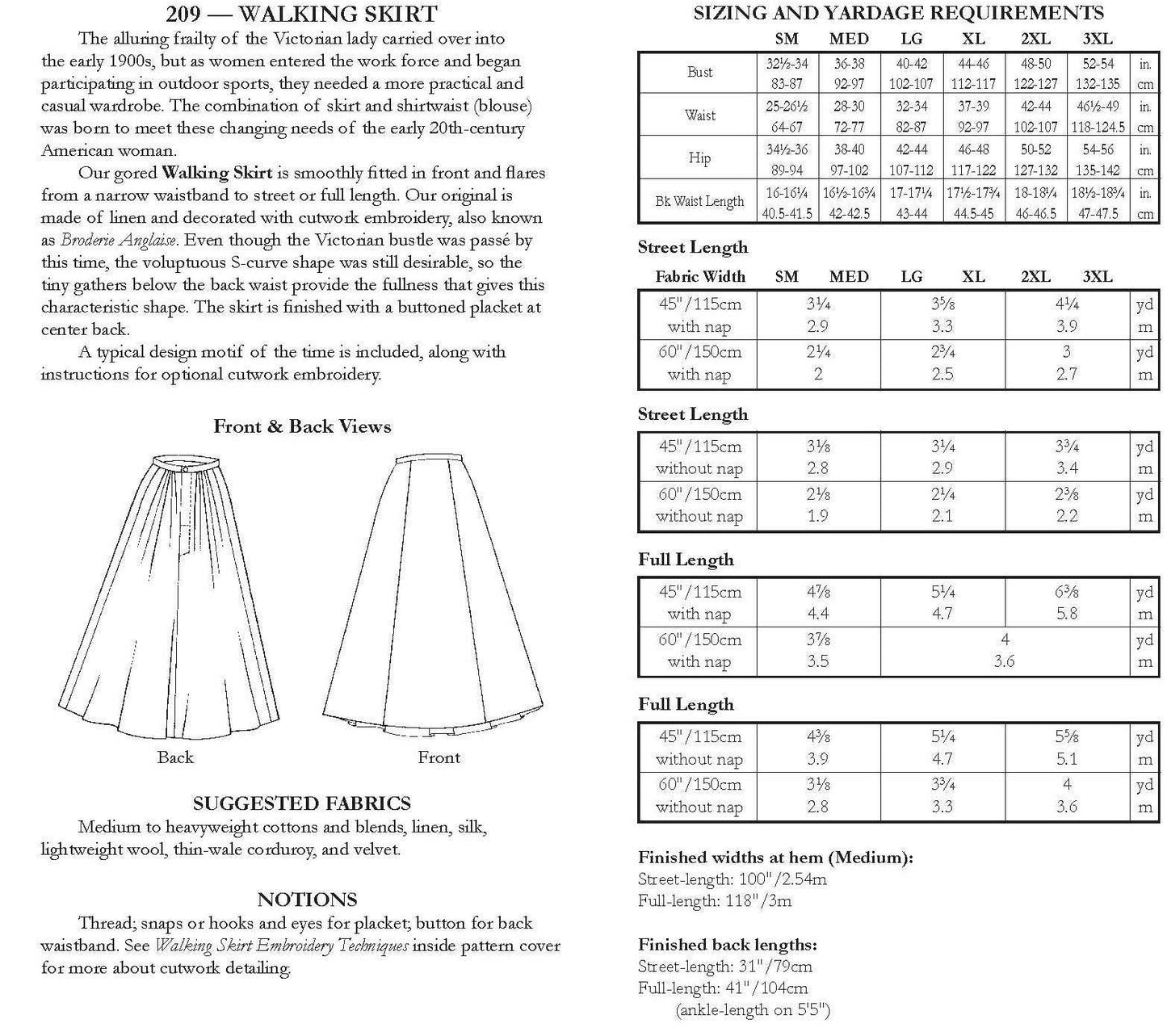 209 Walking Skirt - Sewing Pattern