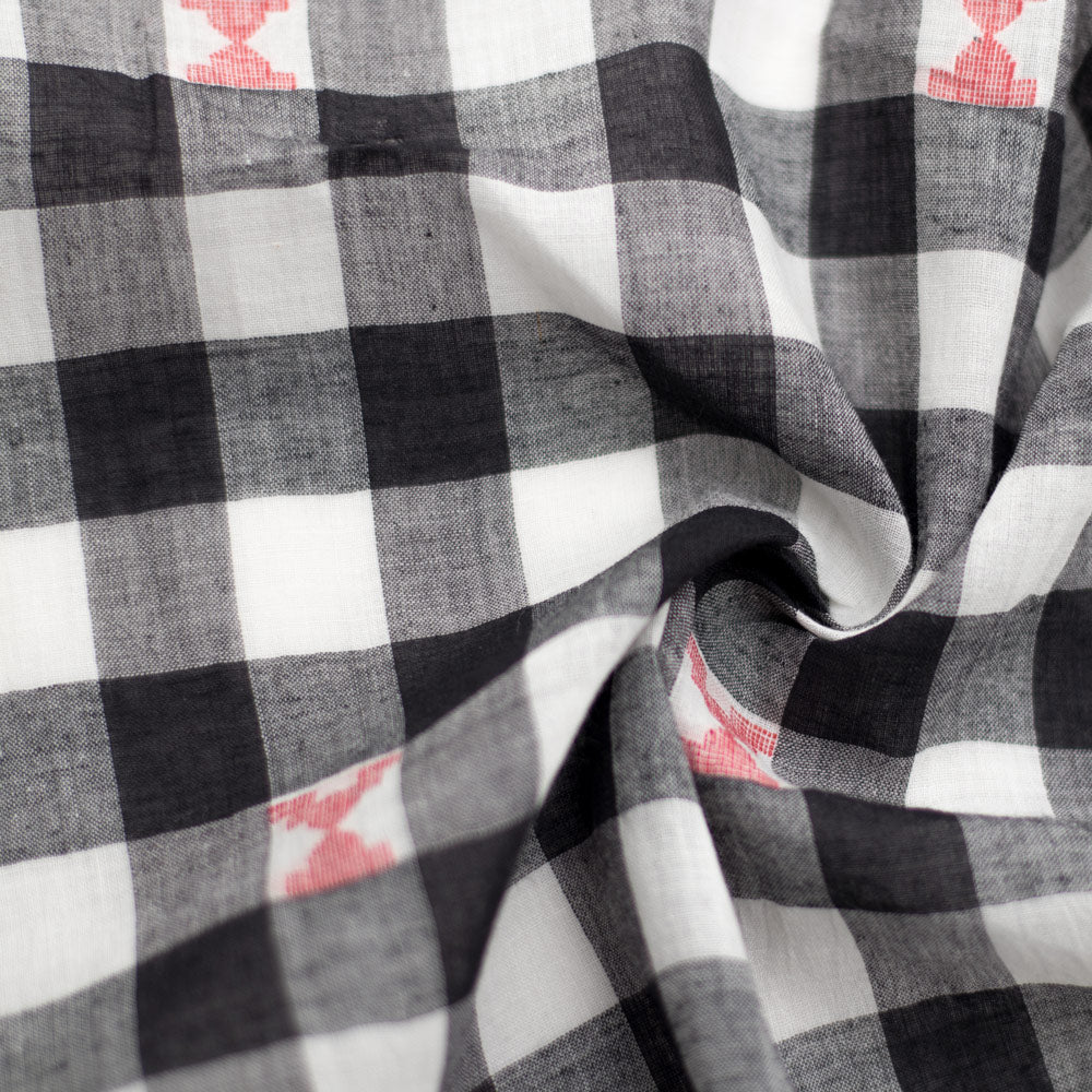 Black and White Check Jamdani cotton