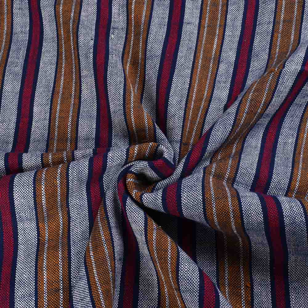 Blue Striped Multicolor Khadi Cotton