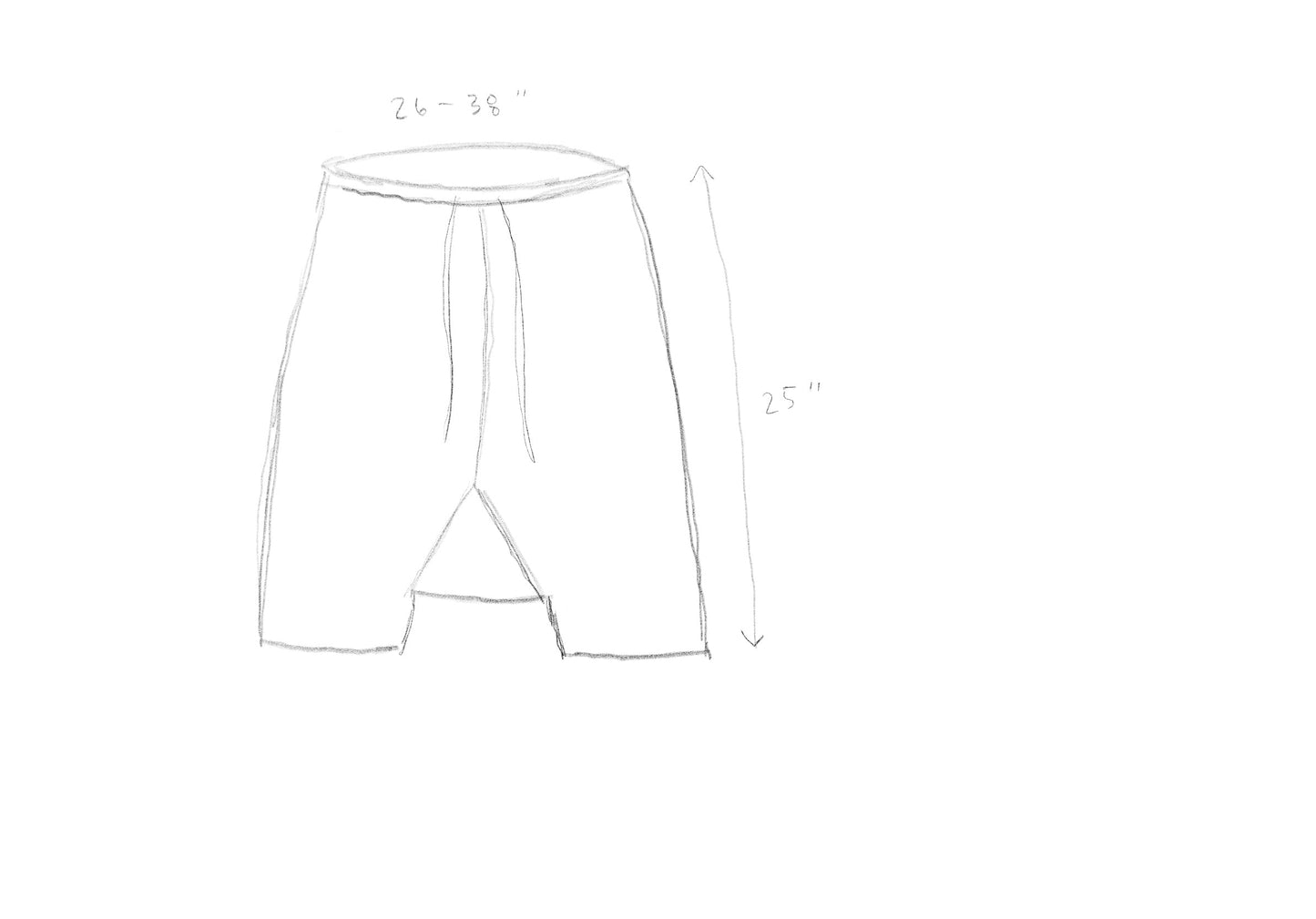 black linen long drop crotch shorts