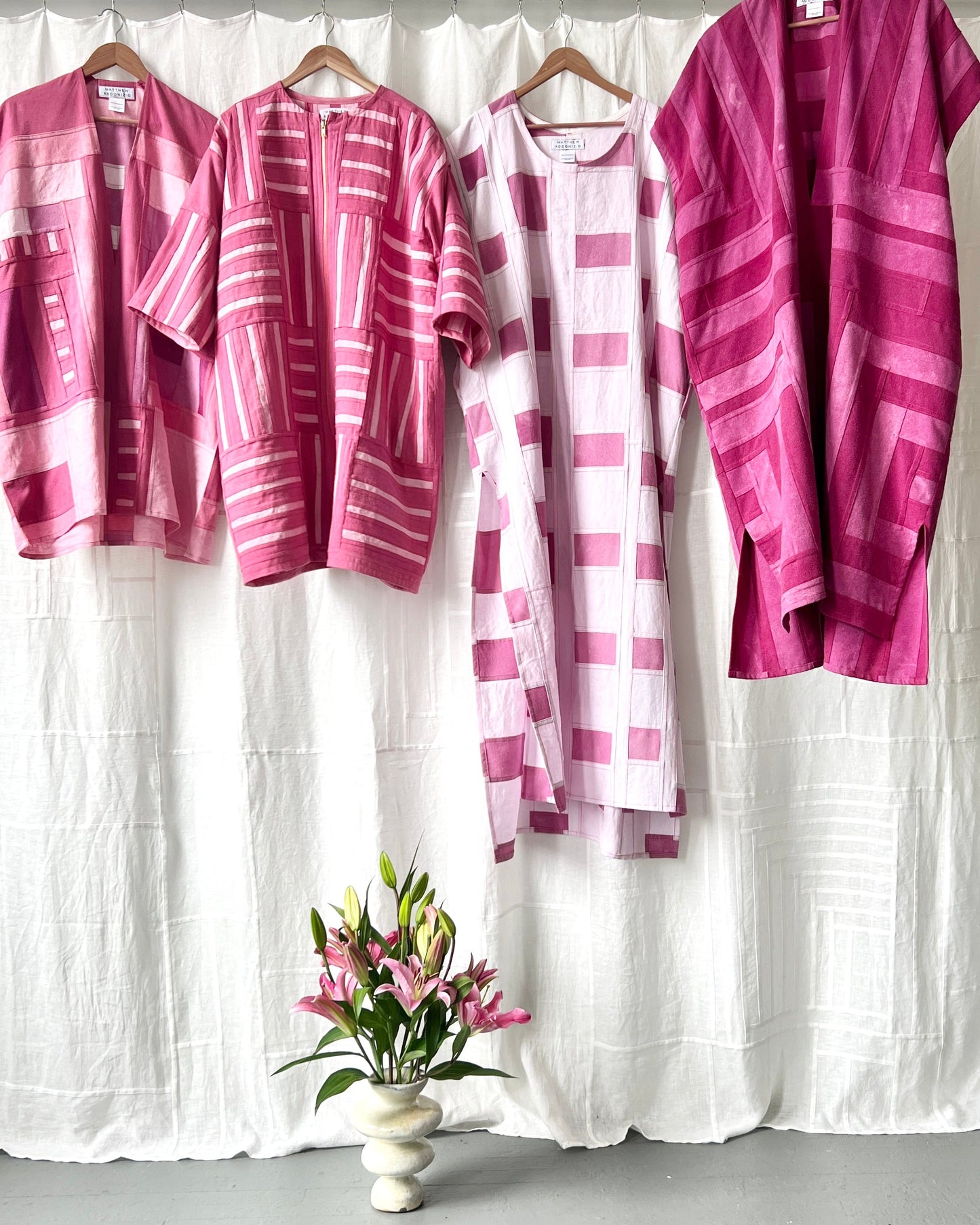 light pink cochineal scoop neck dress