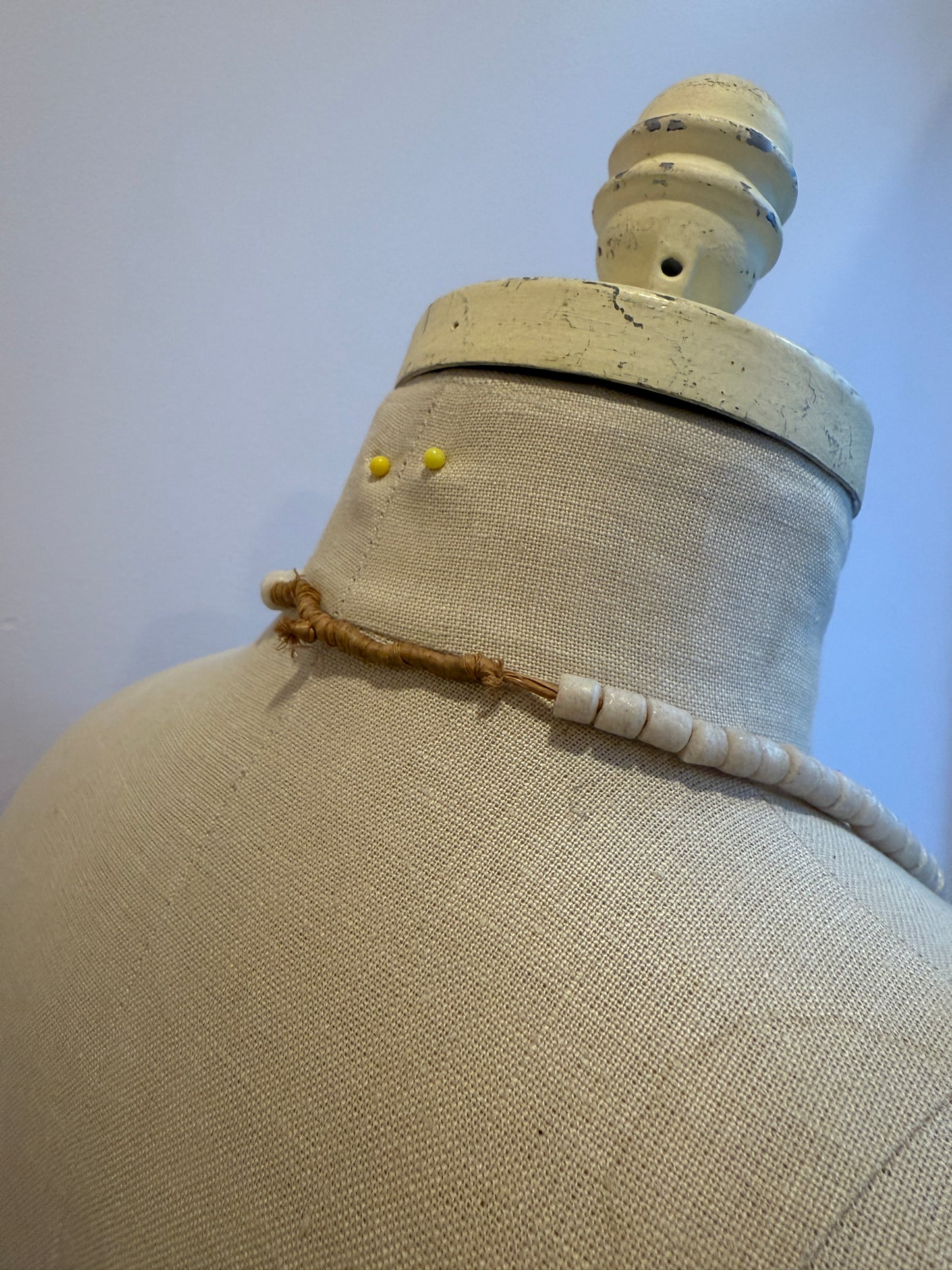 Old Glass Marshmallow Necklace