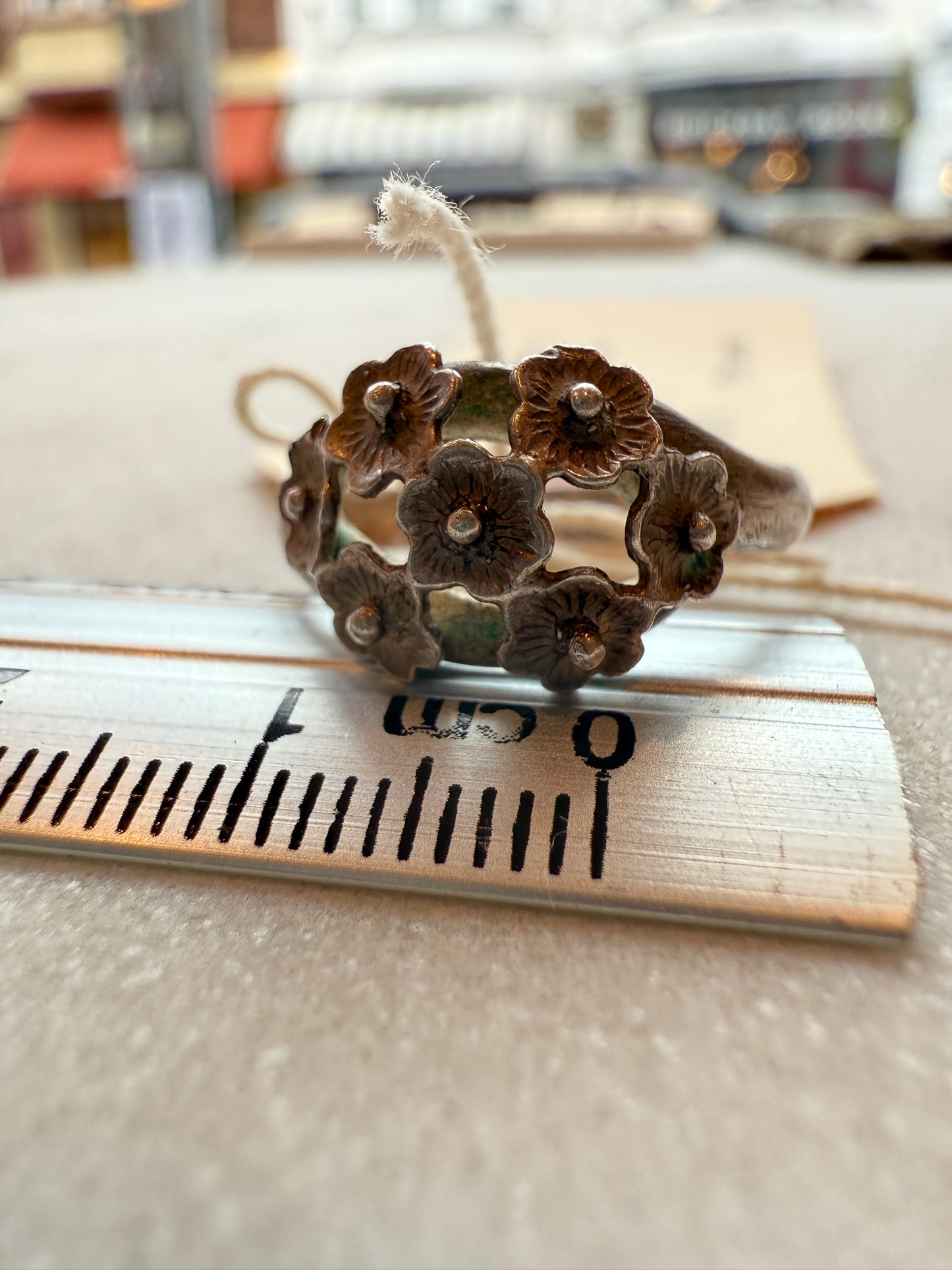 Silver Floral Cluster Ring