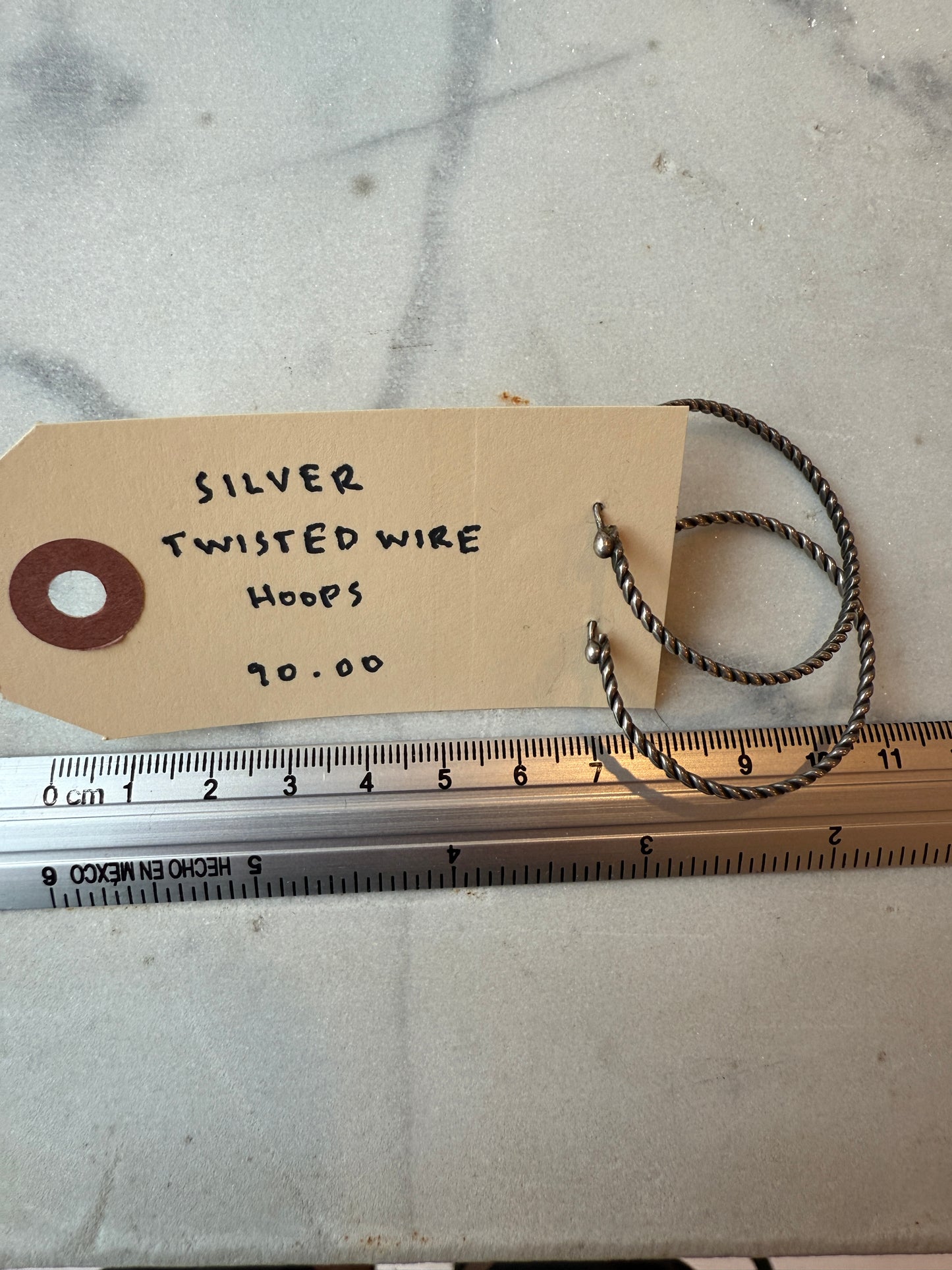 Silver Twisted Wire Hoops