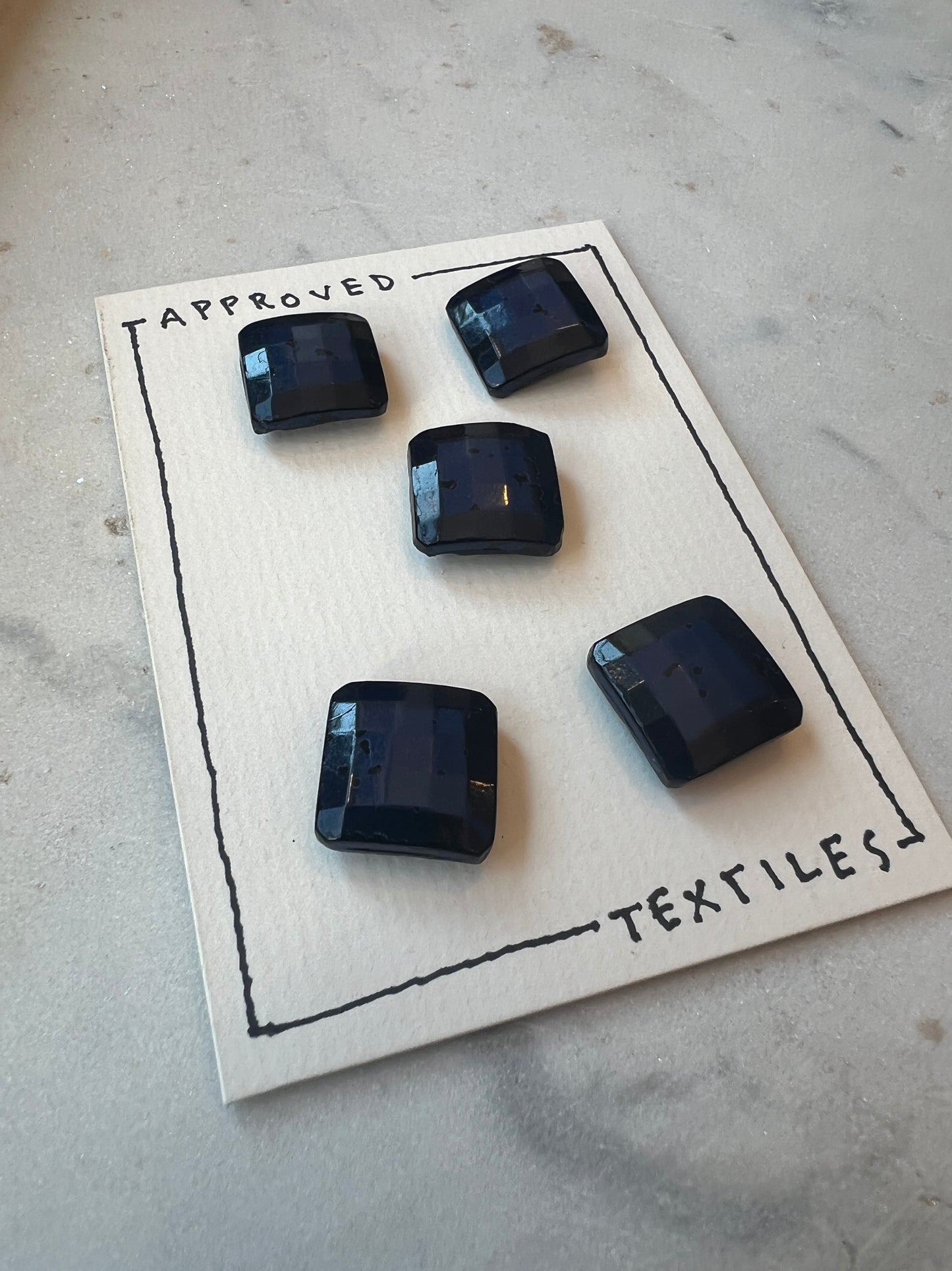 Square Faceted Glass Buttons 17mm