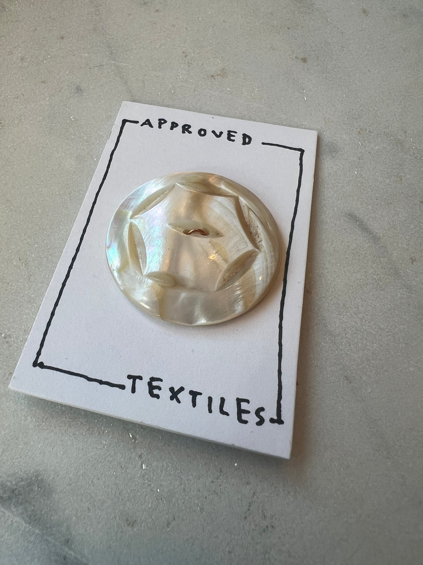 Carved Mother of Pearl Coat Button 38mm