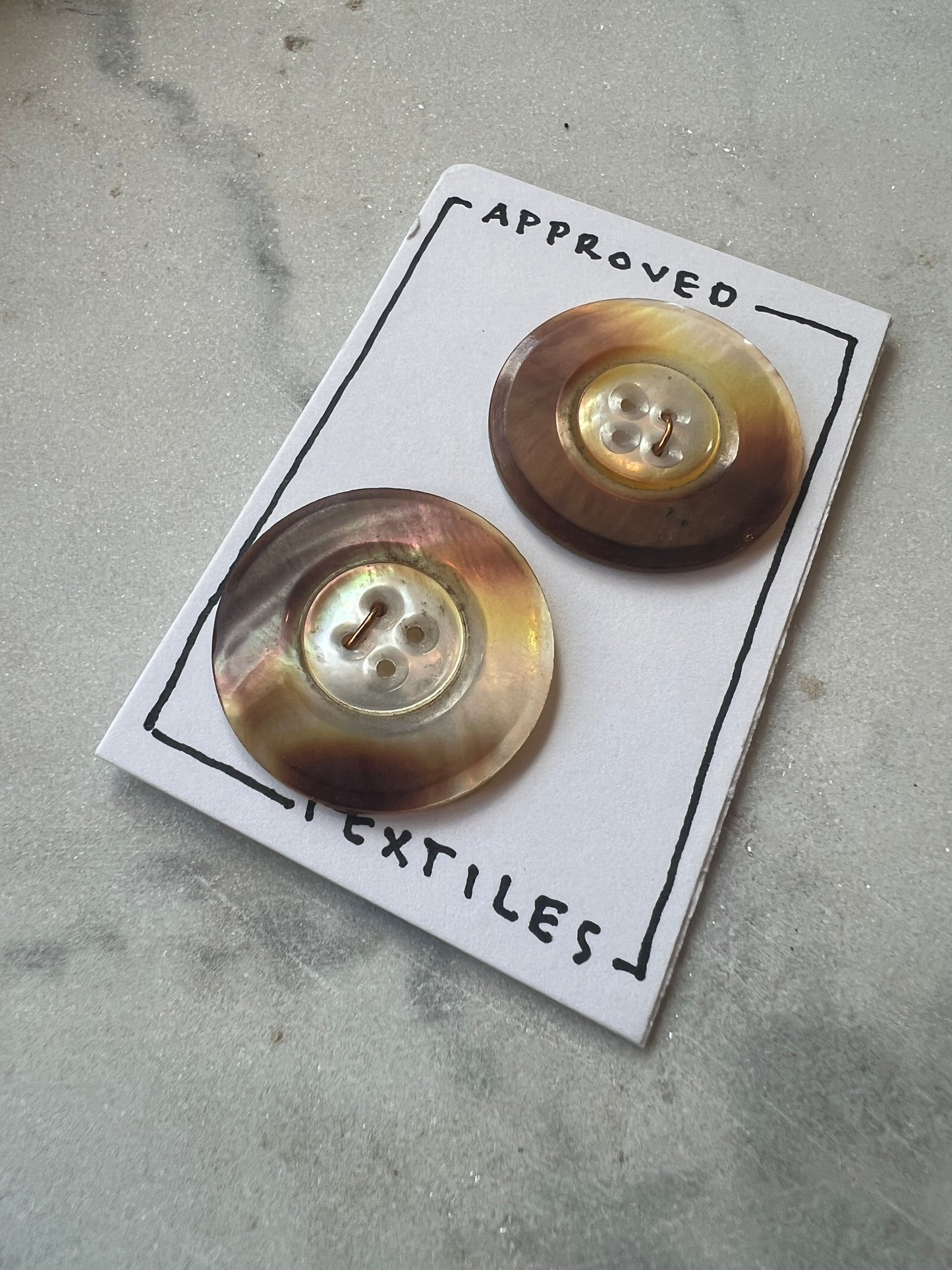 Mother of Pearl Gold Tone Buttons 30mm