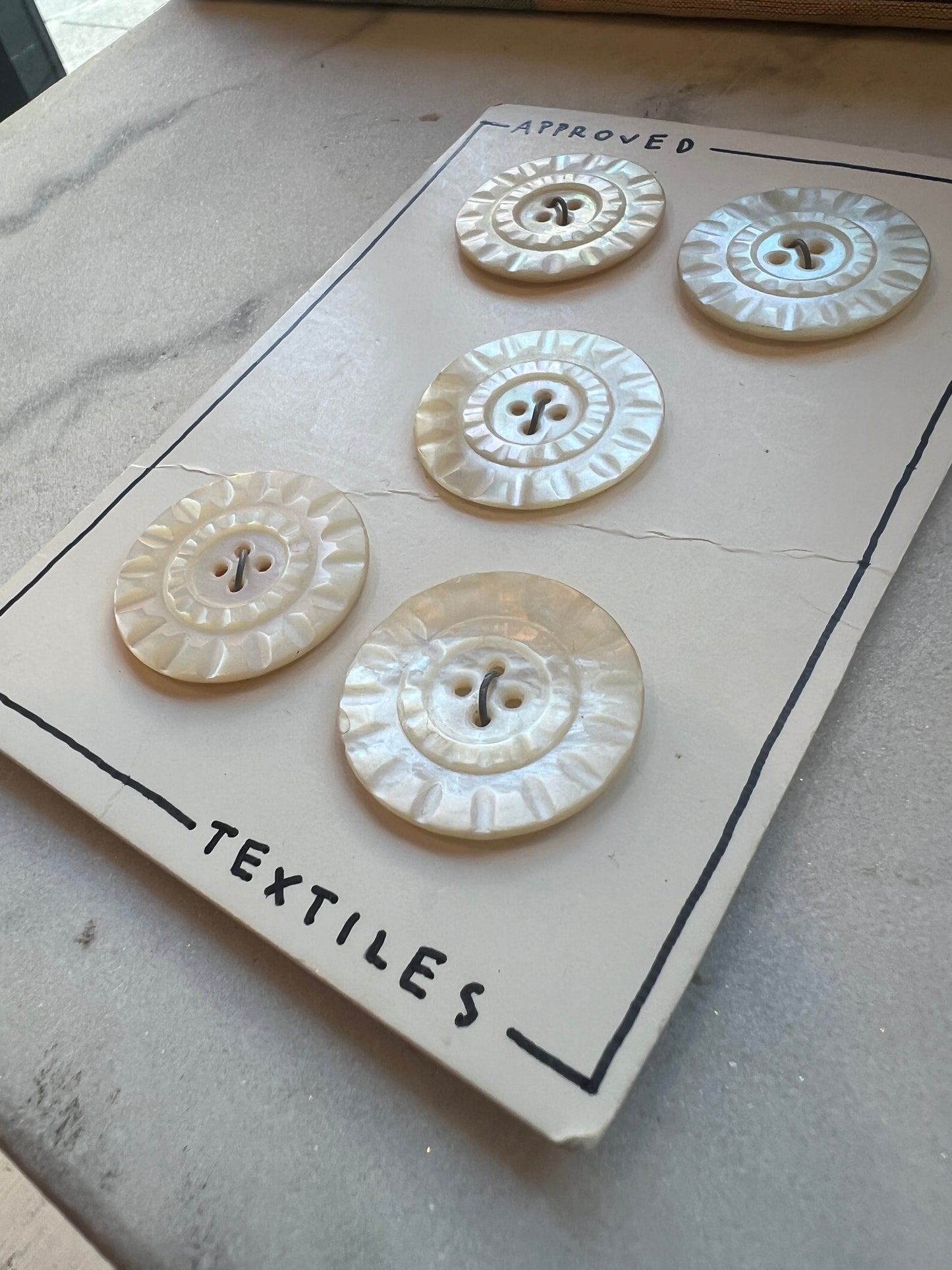 Vintage Carved Mother of Pearl Buttons