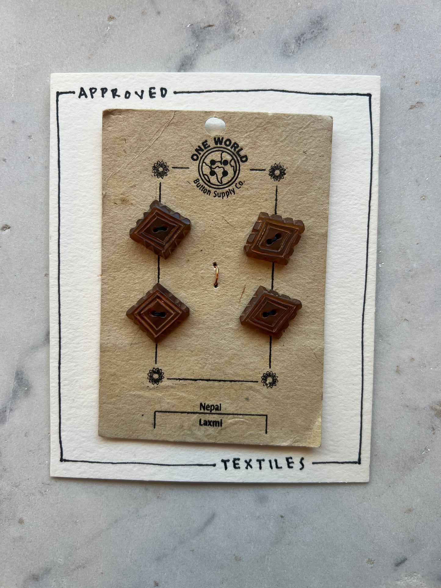 Carved Horn Button Set