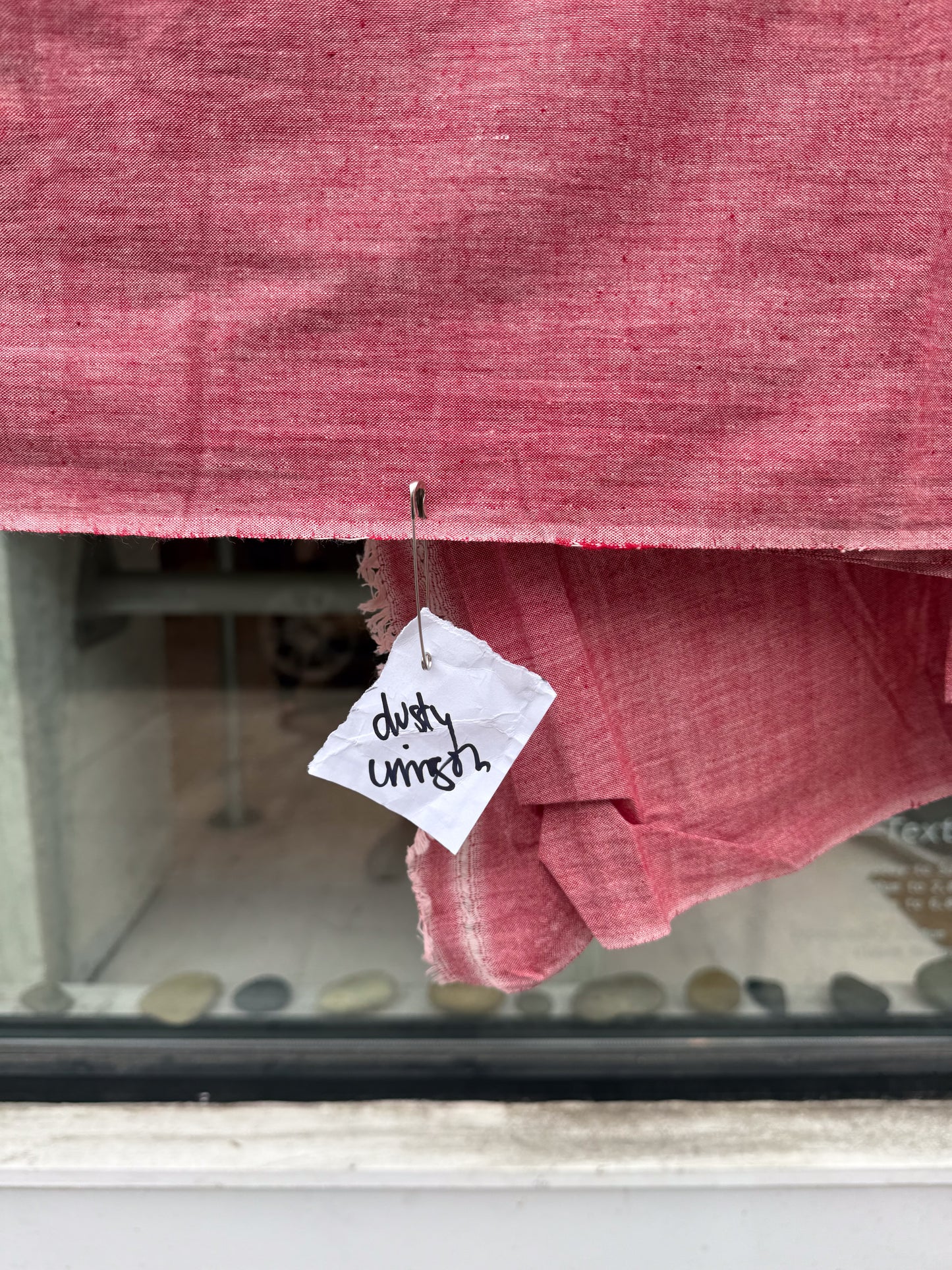 Dusty Crimson - Handloom woven, cotton fabric