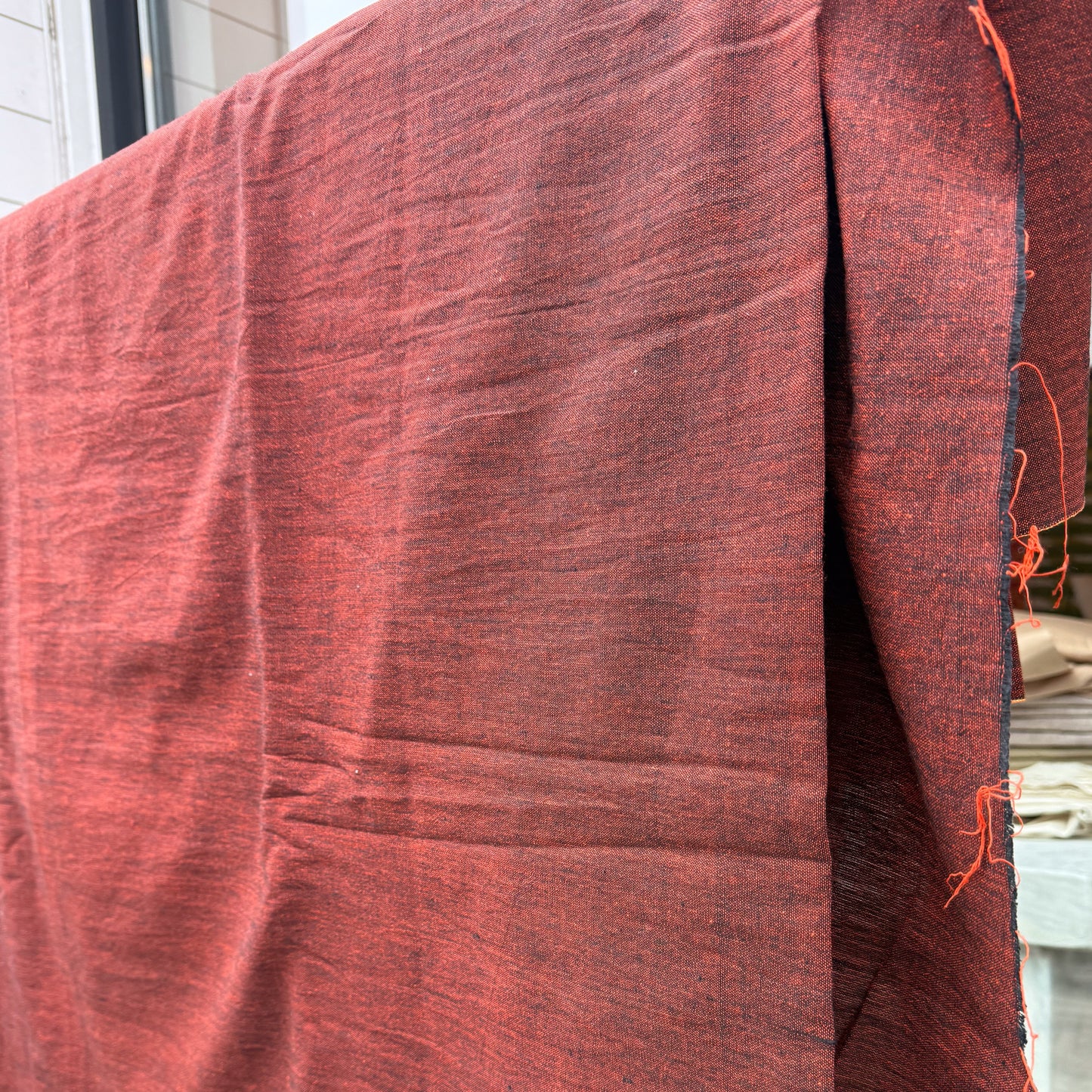 Variegated Rust - Handloom woven, cotton fabric
