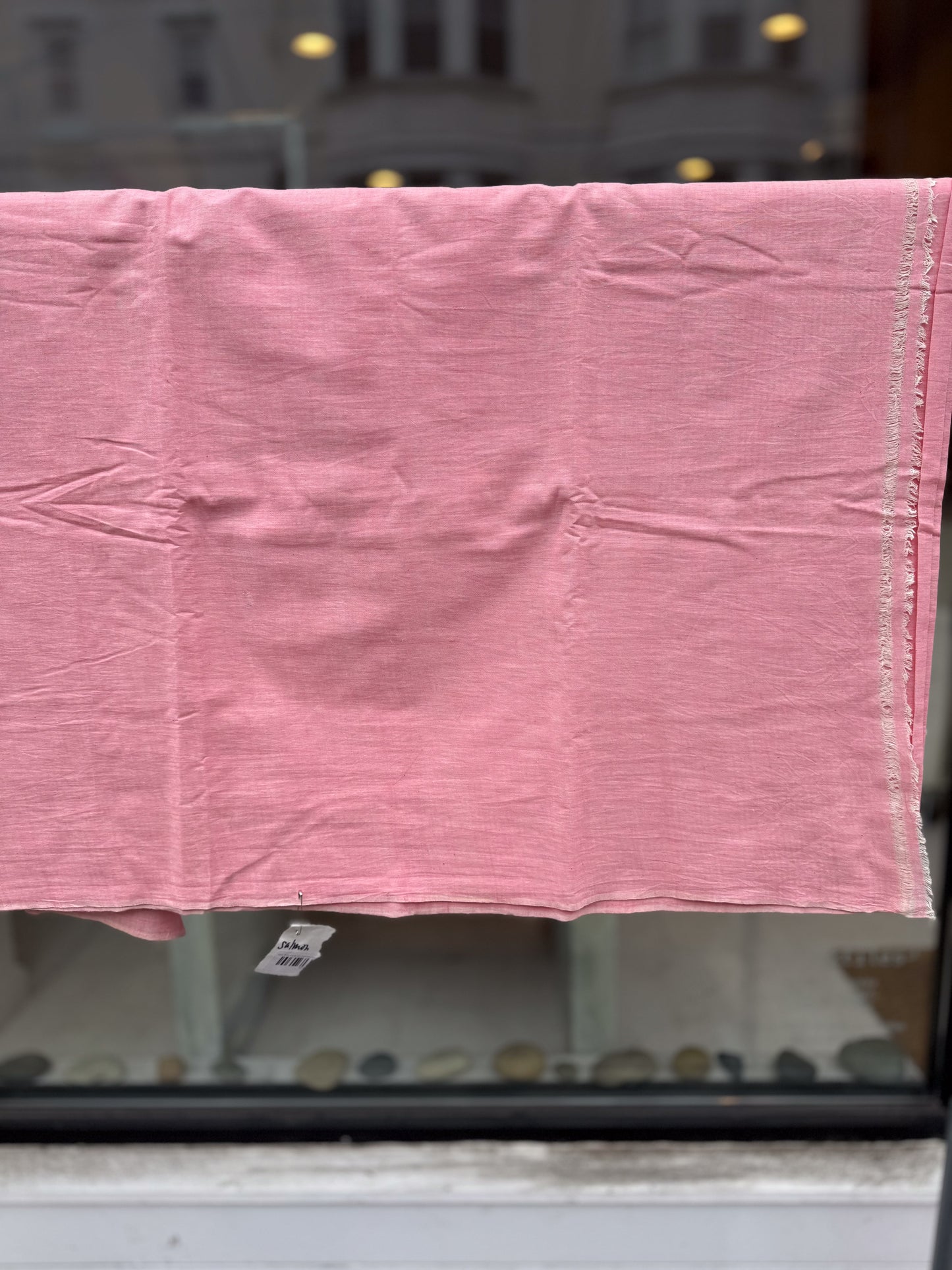 Salmon - Handloom woven, cotton fabric