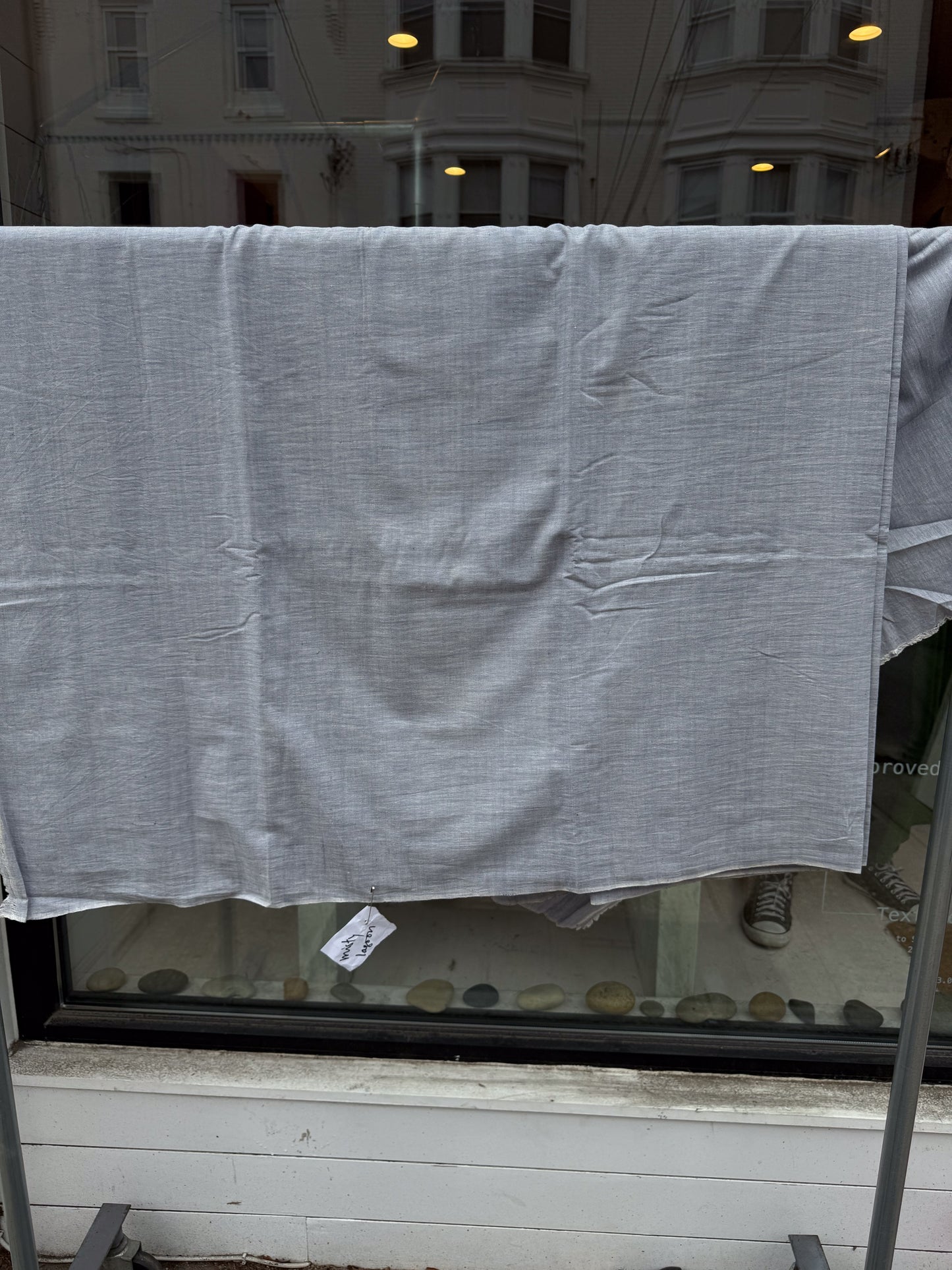Misty Lagoon - Handloom woven, cotton fabric
