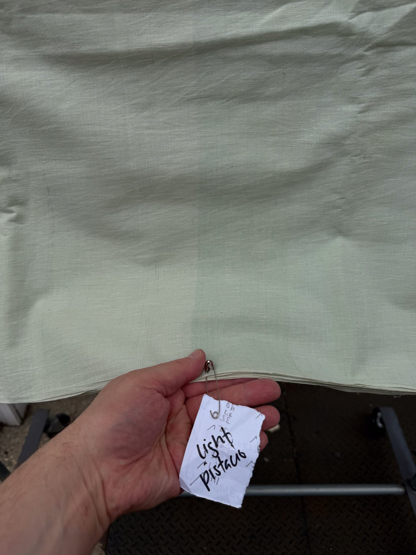 Light Pistachio - Handloom woven, cotton fabric