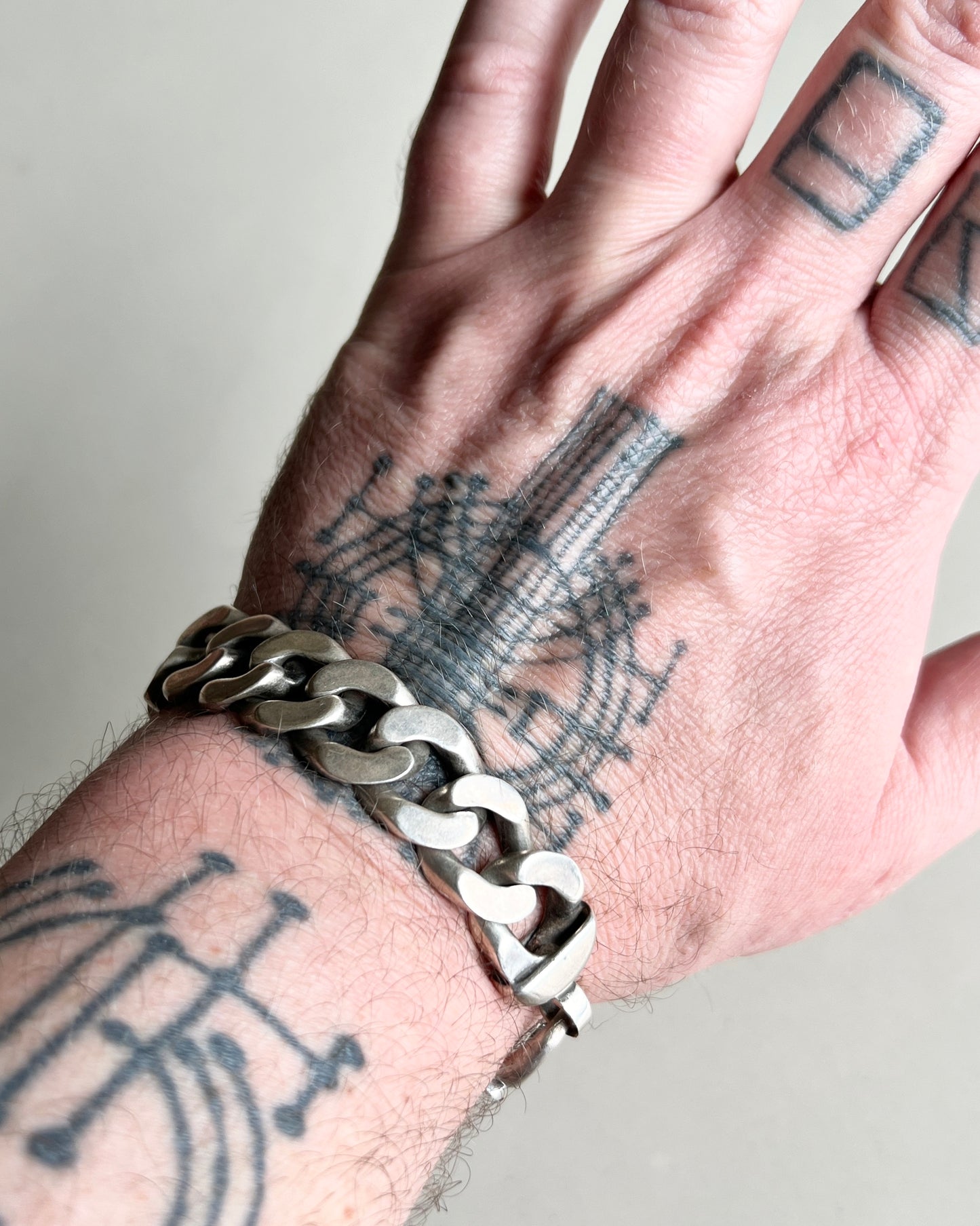 heavy silver chain bracelet