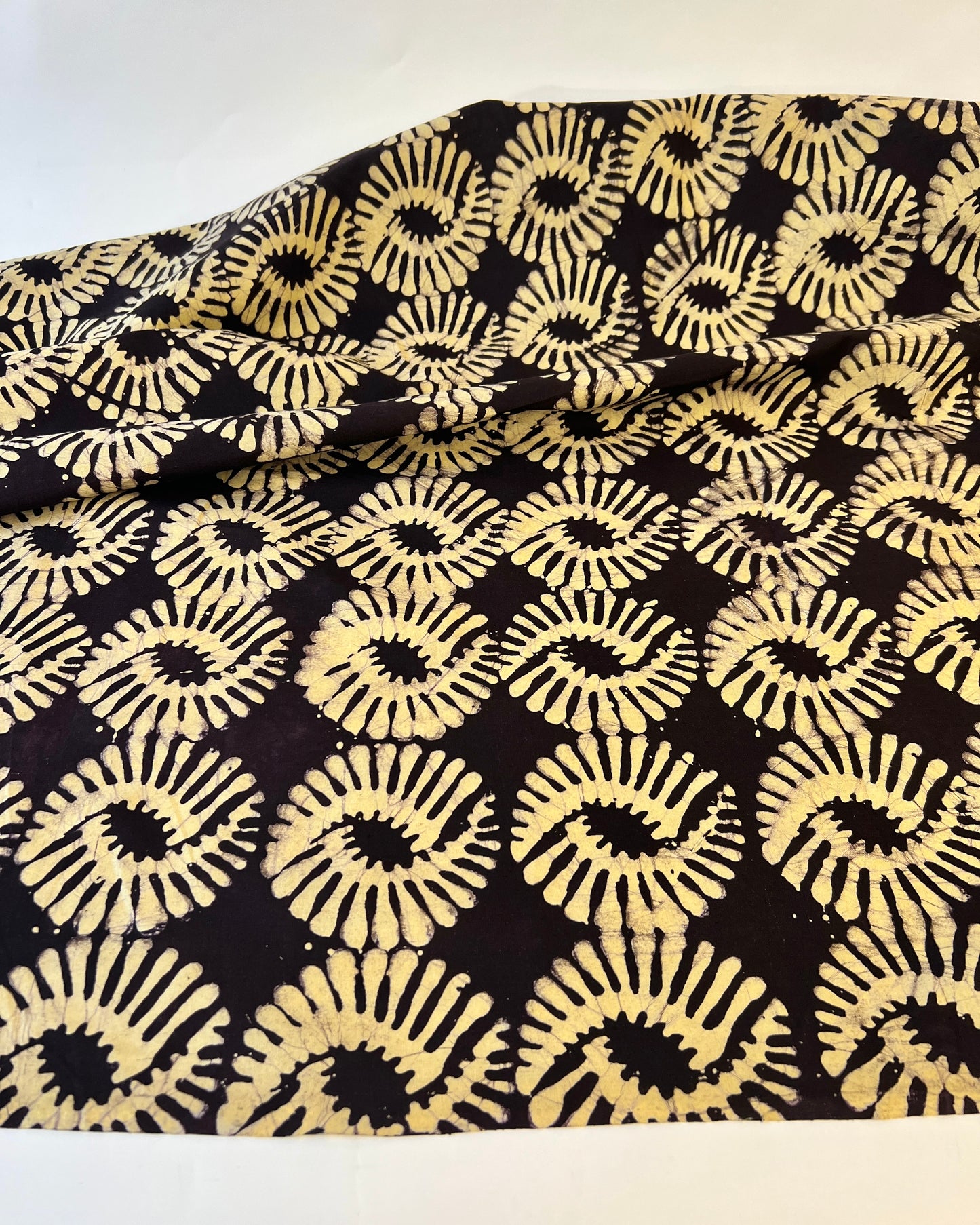 White Shell Pattern on Brown Batiki