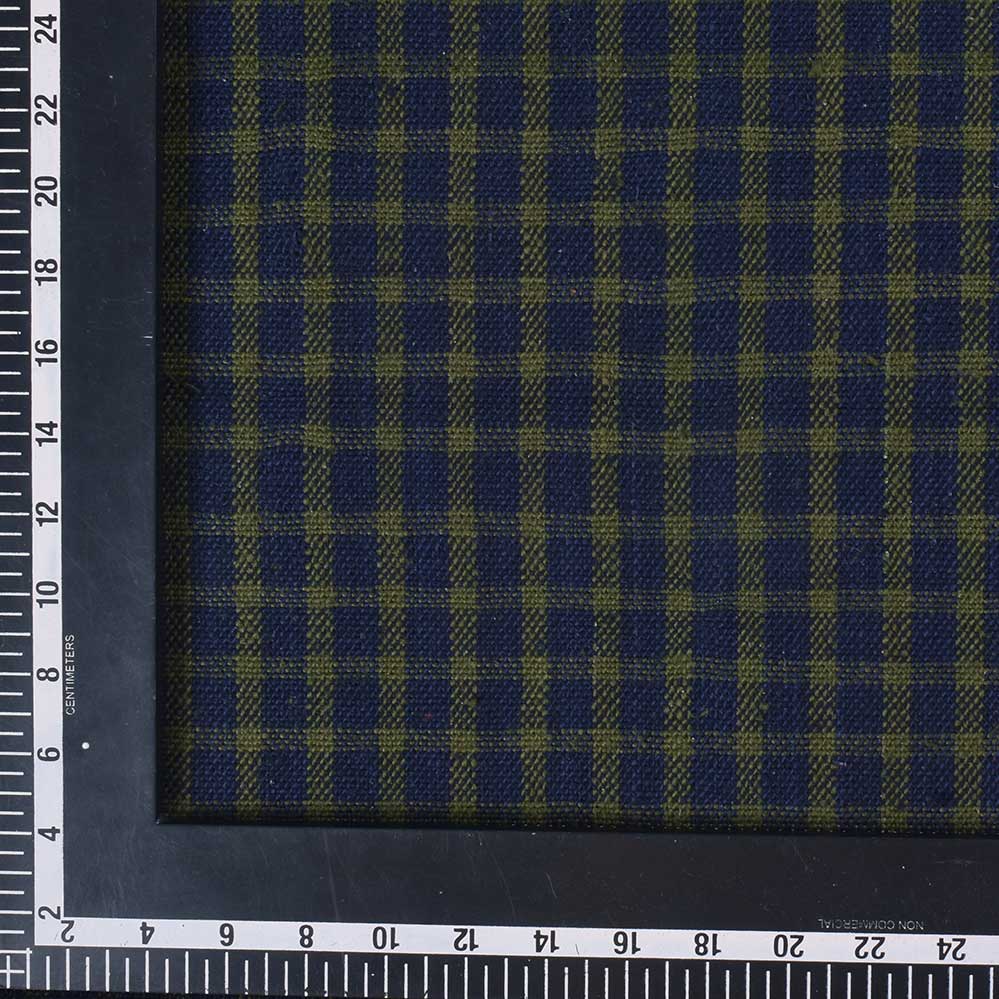 Navy and Olive Grid cotton