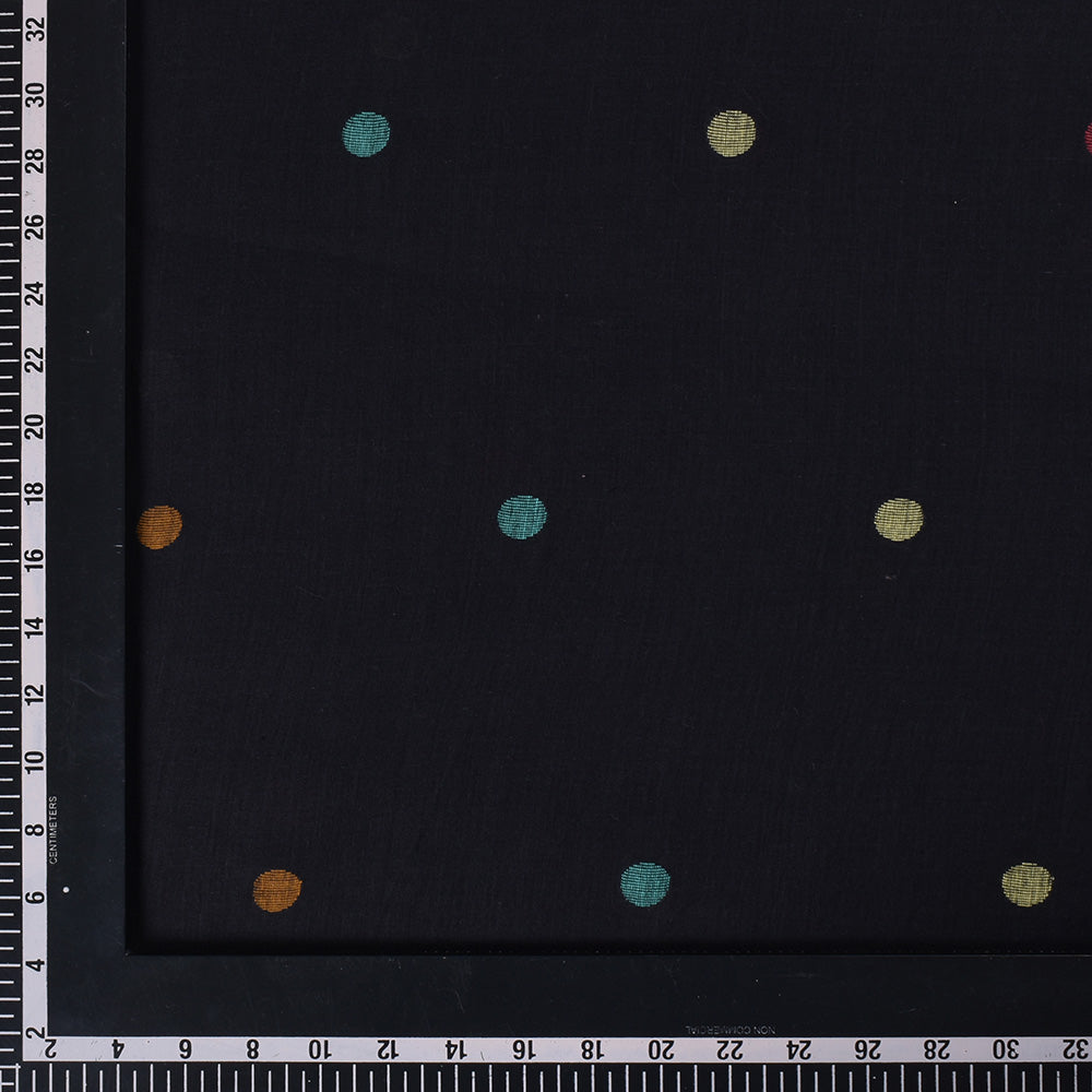 Black with Jamdani Dots Cotton