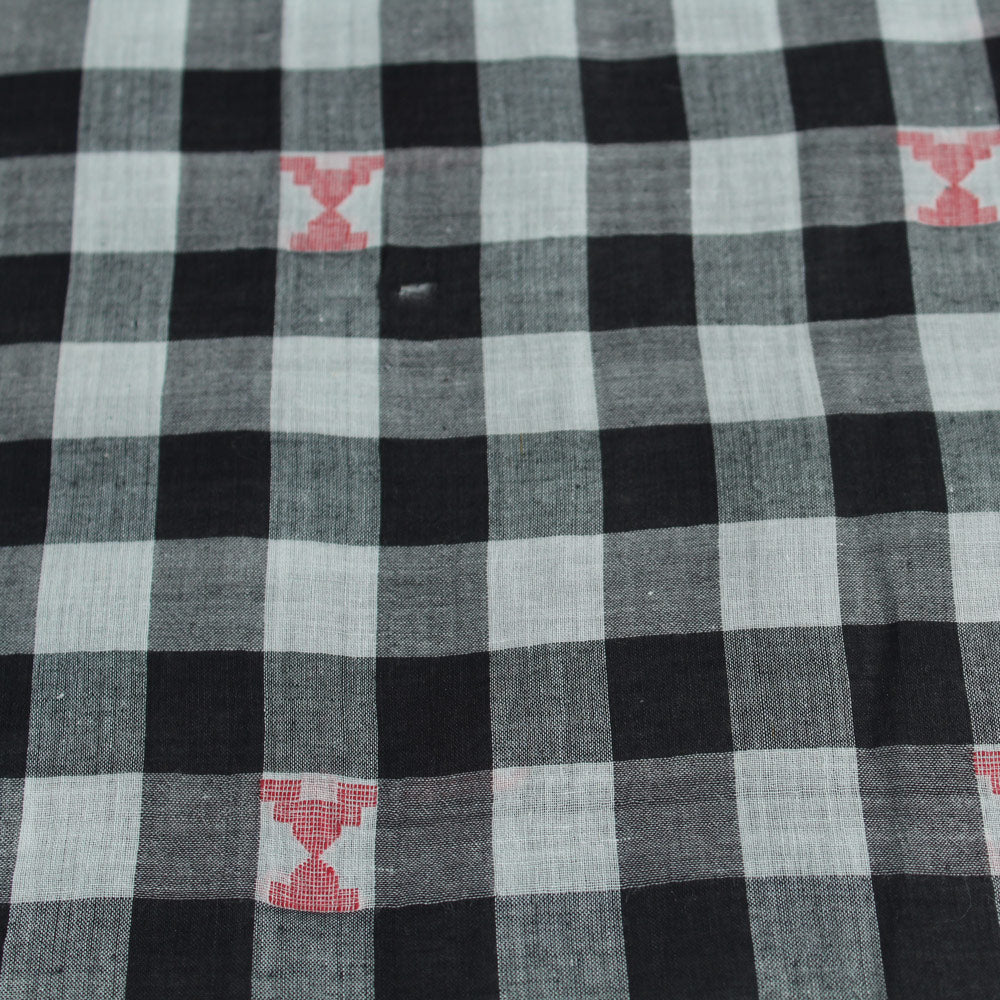 Black and White Check Jamdani cotton