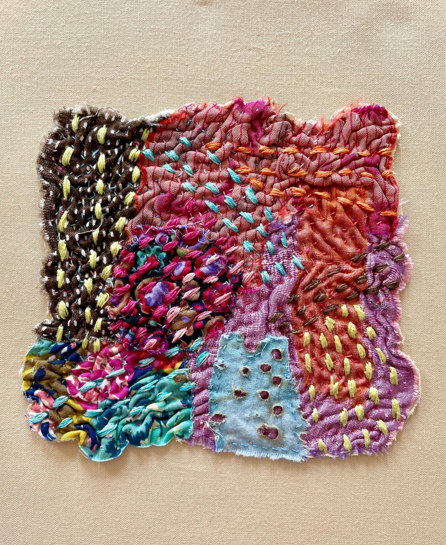 Improv Fabric Collage & Stitching Workshop____Weds: Oct 8 / Nov 5 / Dec 3, 10:30 AM to 12:30 PM