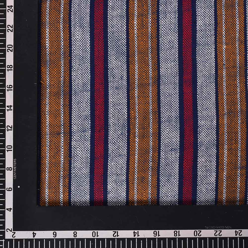 Blue Striped Multicolor Khadi Cotton