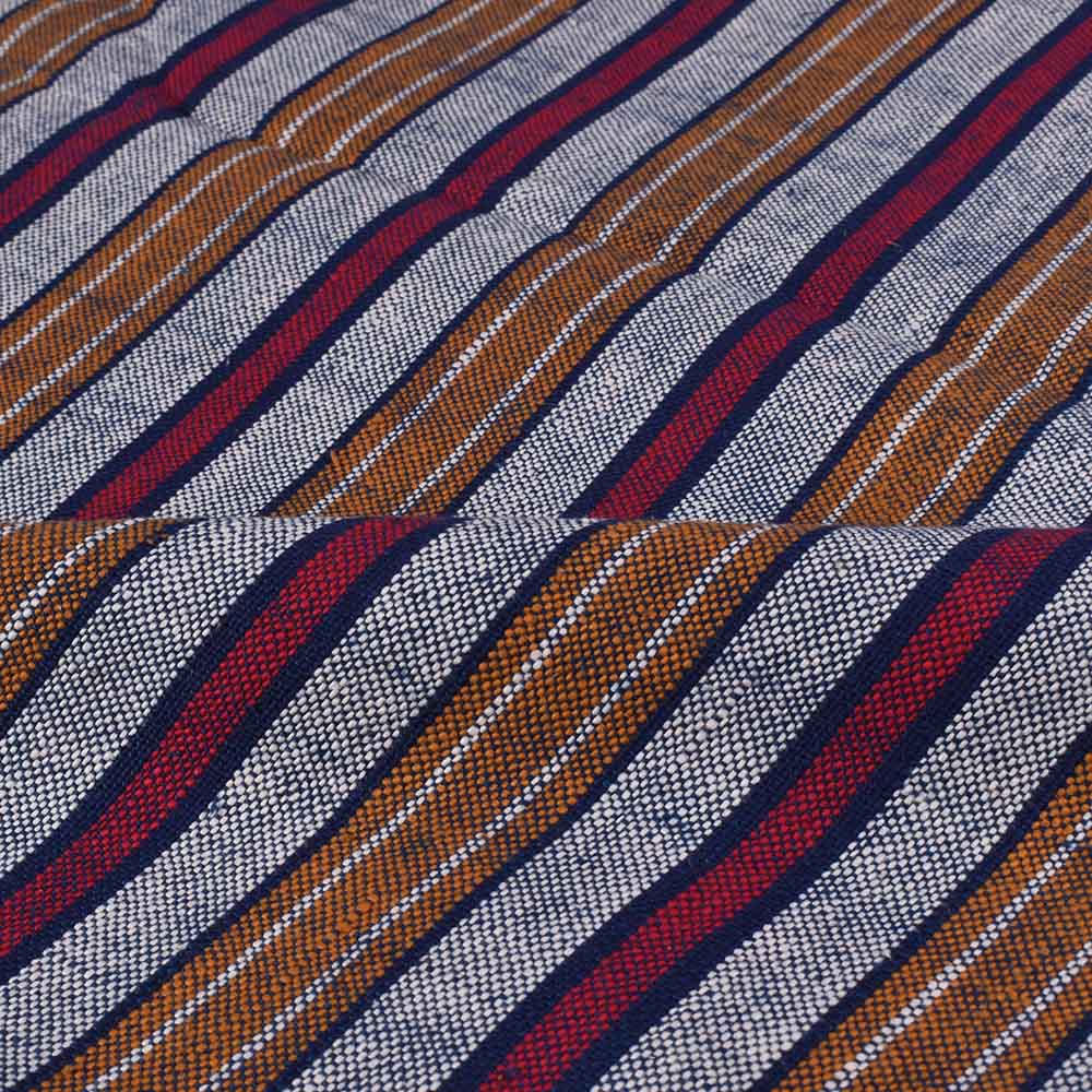 Blue Striped Multicolor Khadi Cotton