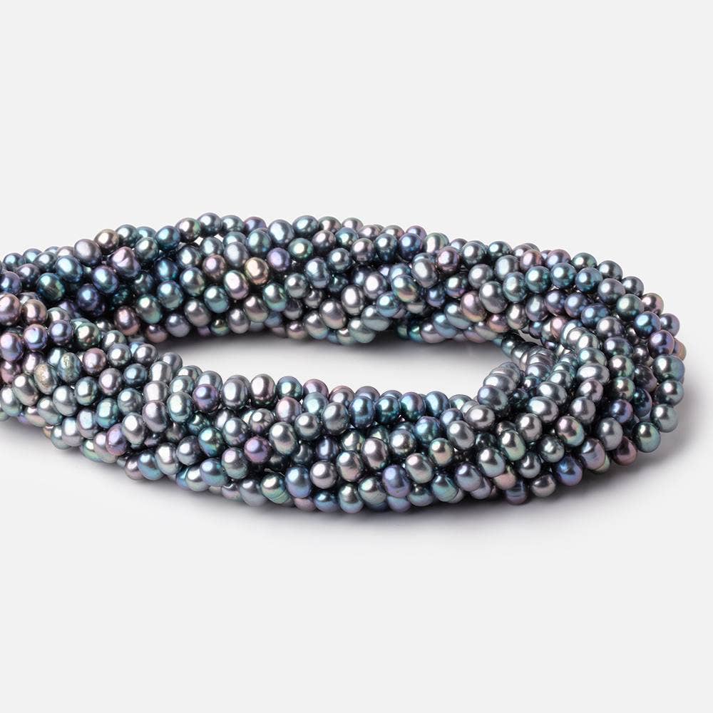 6mm Teal Peacock Off Round Freshwater Pearls