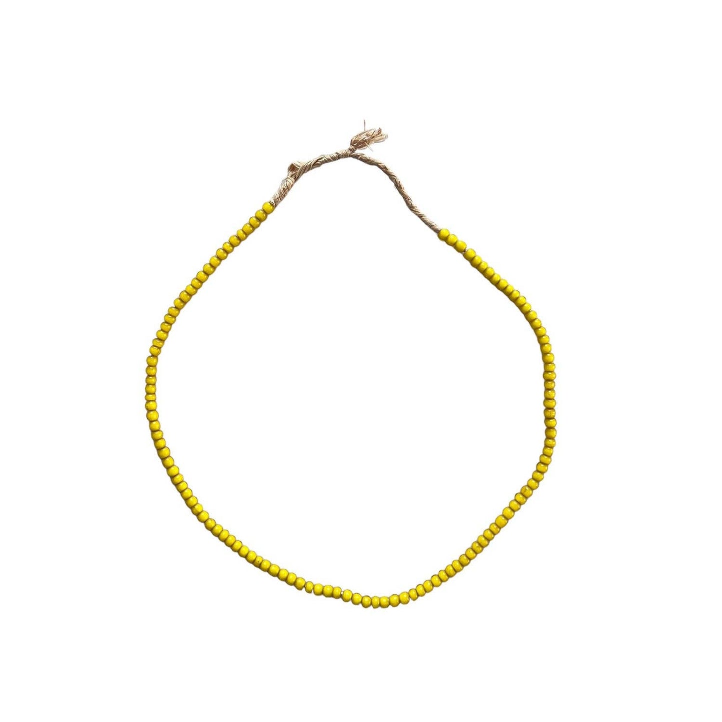 White Heart Glass Bead Yellow