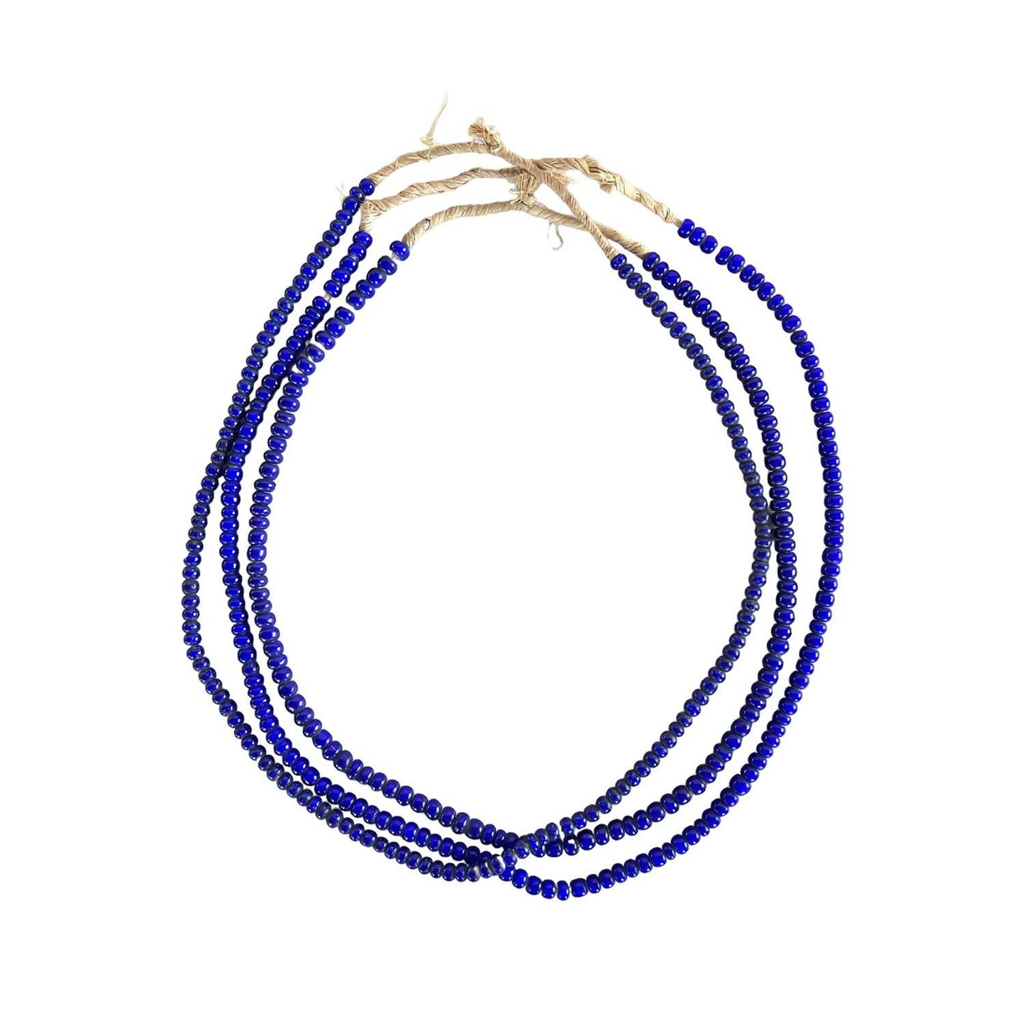 White Heart Glass Bead Blue