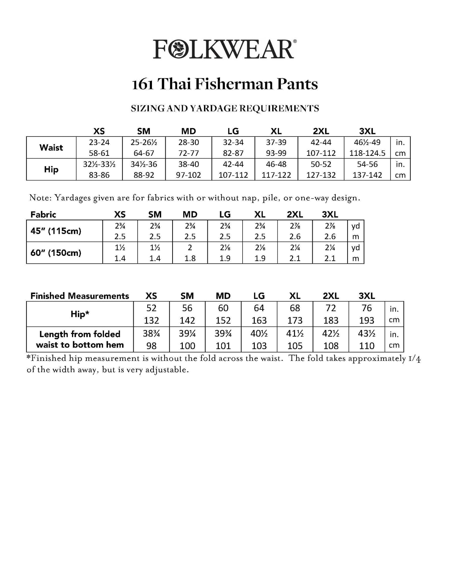161 Thai Fisherman Pants Sewing Pattern