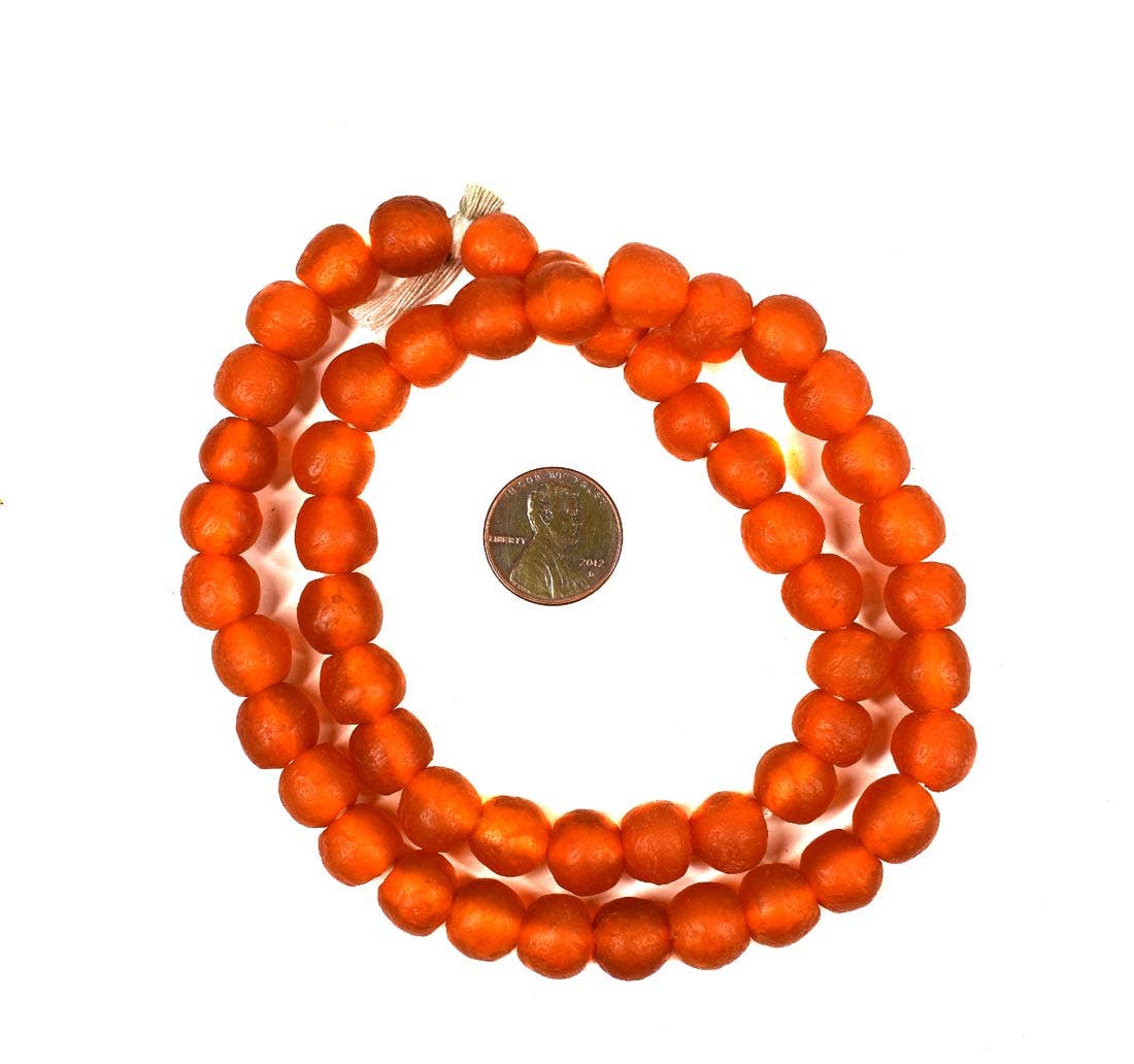 Orange Krobo "Powder" Glass Beads