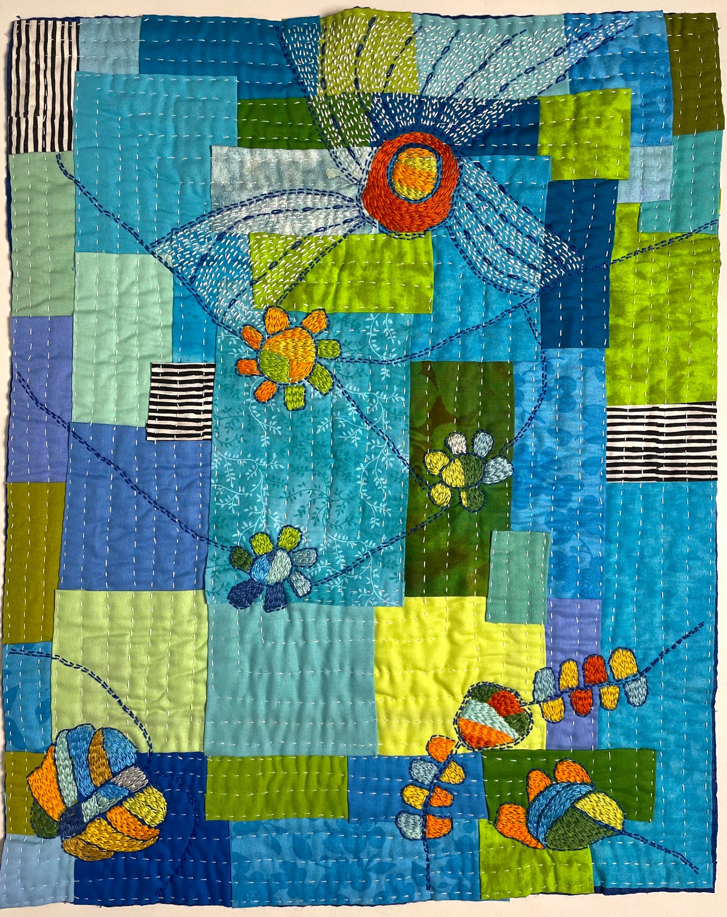 Improv Fabric Collage & Stitching Workshop____Weds: Oct 8 / Nov 5 / Dec 3, 10:30 AM to 12:30 PM