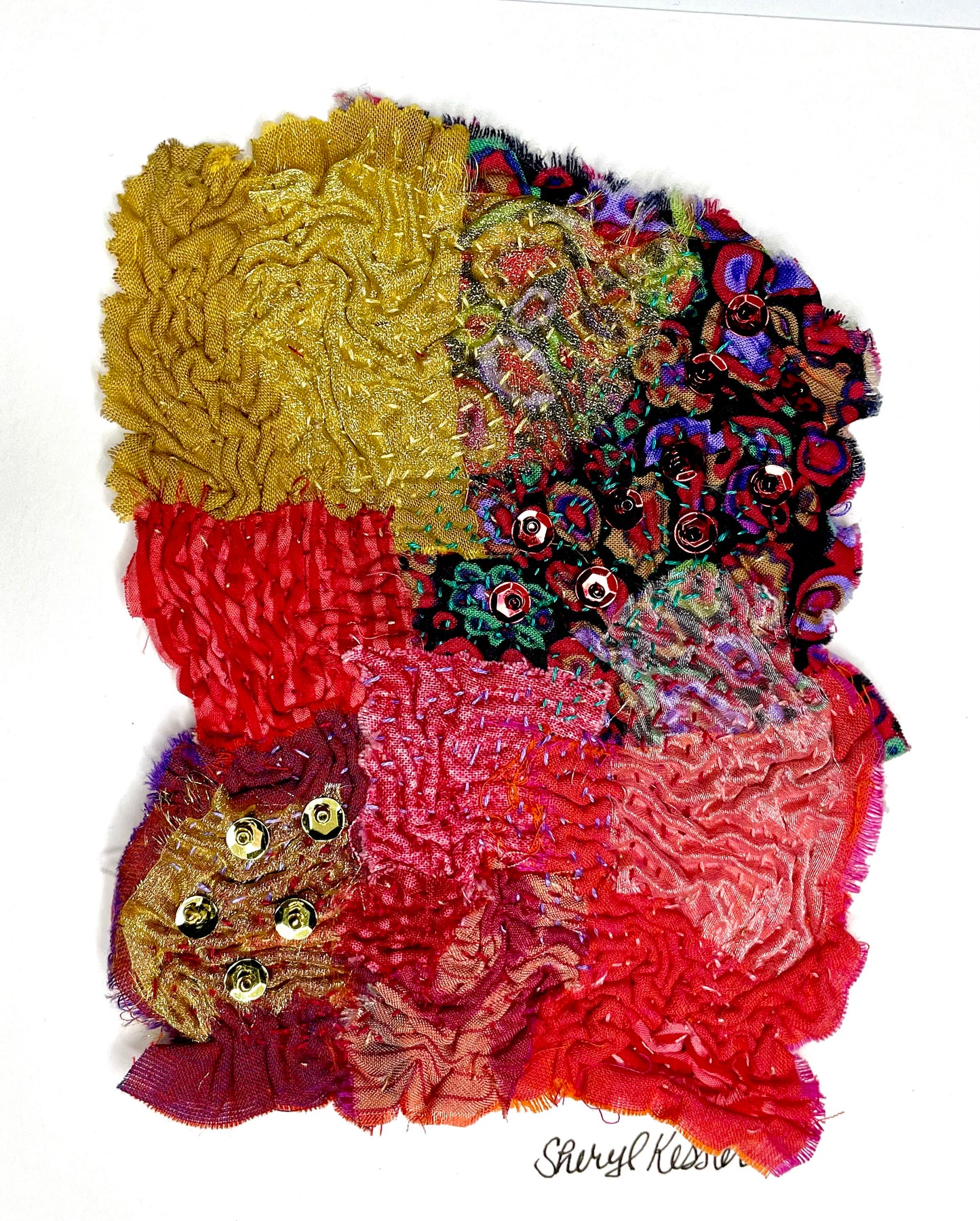 Improv Fabric Collage & Stitching Workshop____Weds: Oct 8 / Nov 5 / Dec 3, 10:30 AM to 12:30 PM