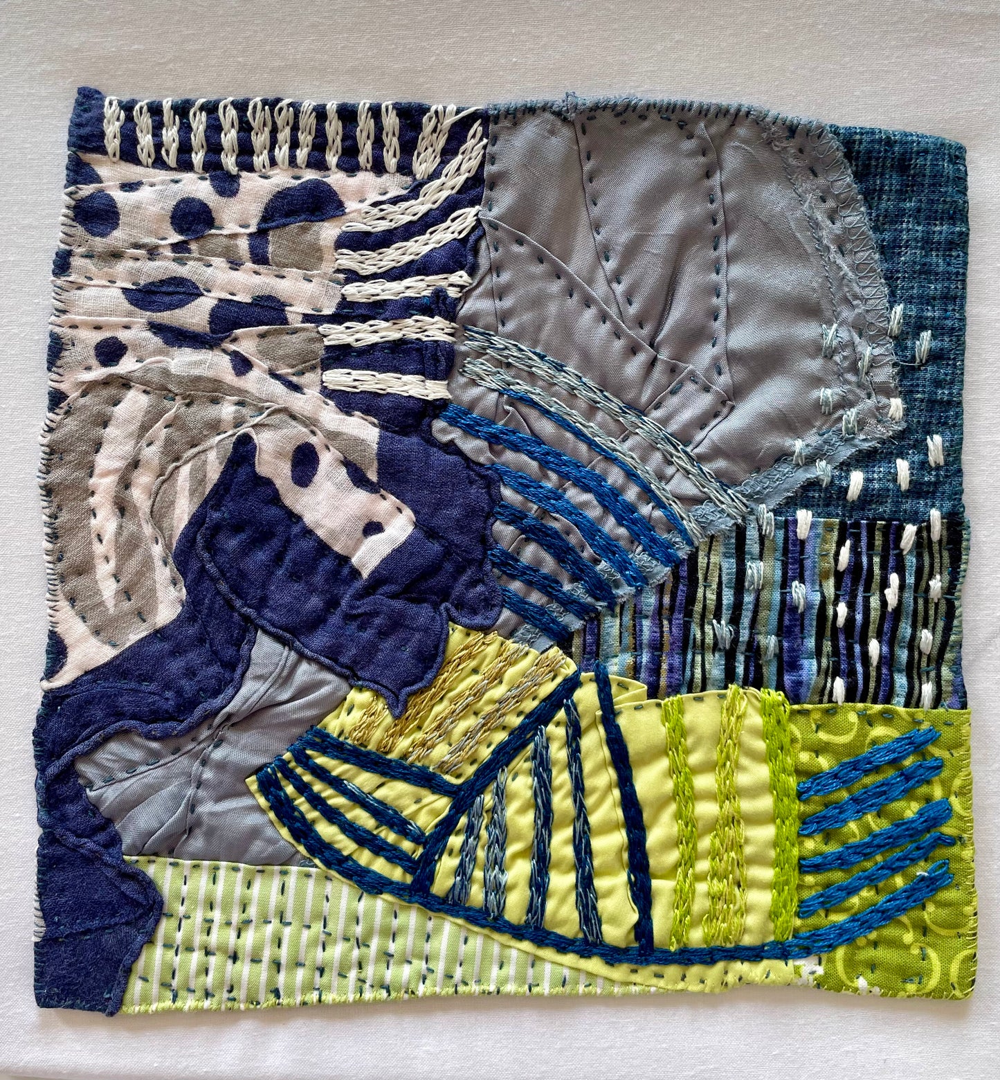 Improv Fabric Collage & Stitching Workshop____Weds: Oct 8 / Nov 5 / Dec 3, 10:30 AM to 12:30 PM