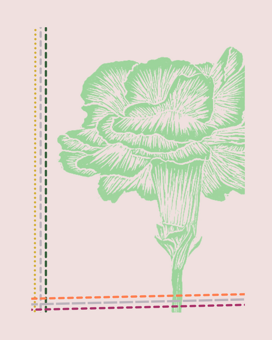 Hanky Code in Bloom: Linocut Printing &amp; Hand Stitching on Matka Silk