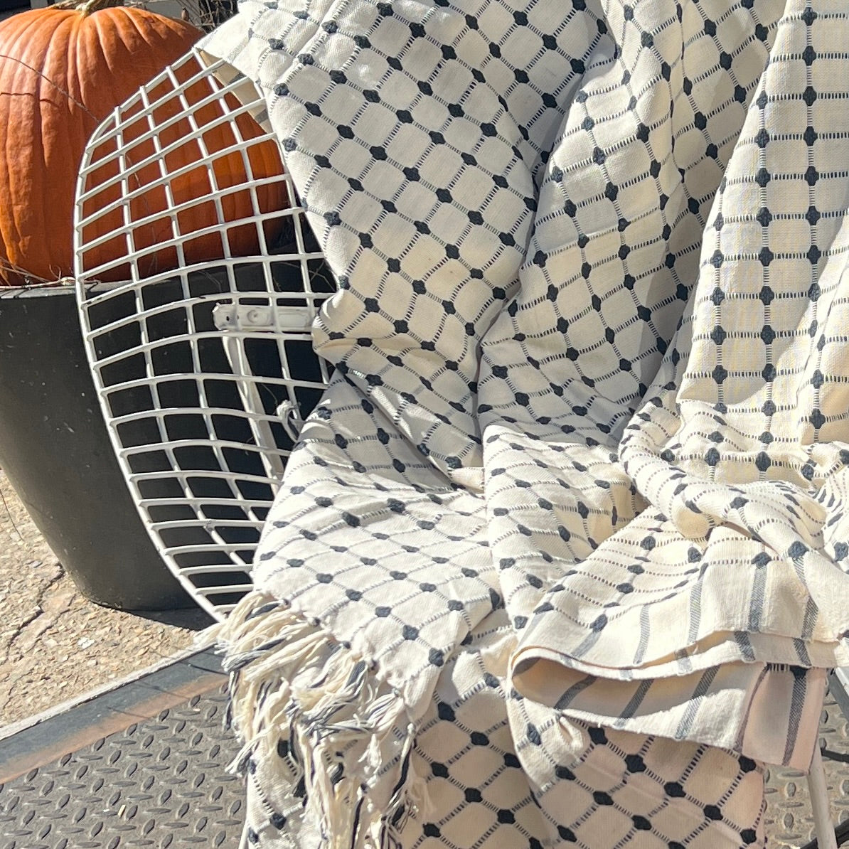 natural and black intersection cotton Kikoy