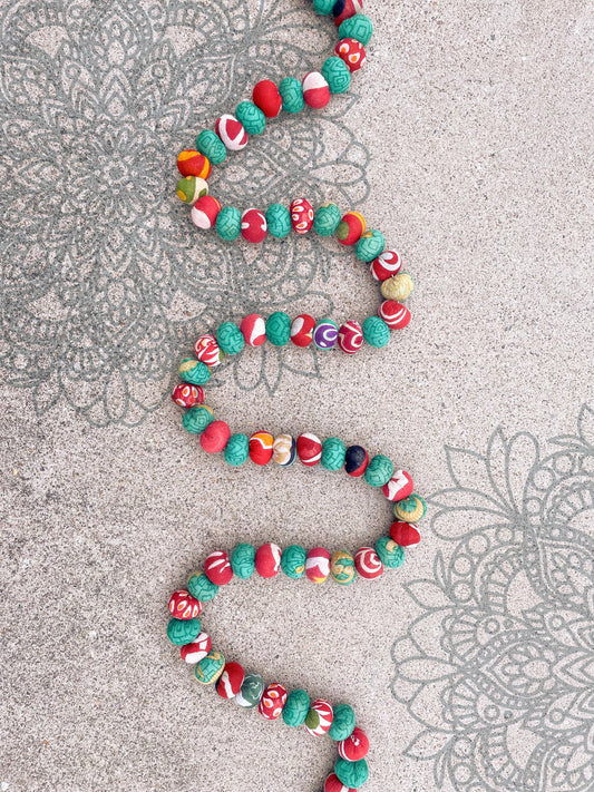 Christmas Bead Garland - Red and Green