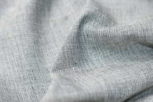 microcheck black and white check cotton