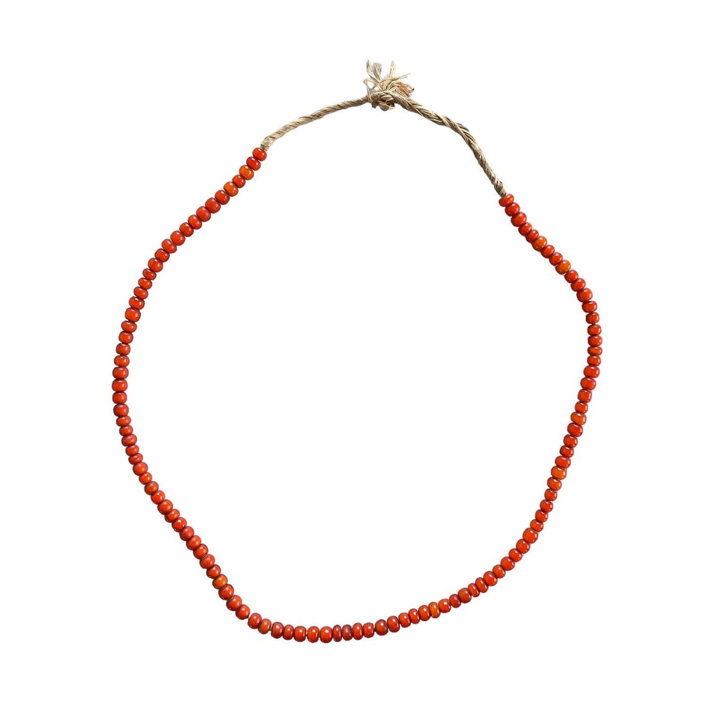 White Heart Glass Bead Orange