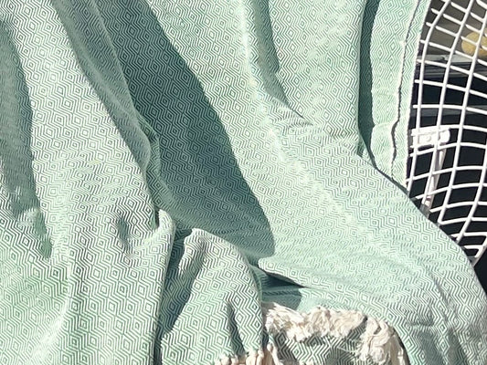spearmint and natural stripe cotton Kikoy