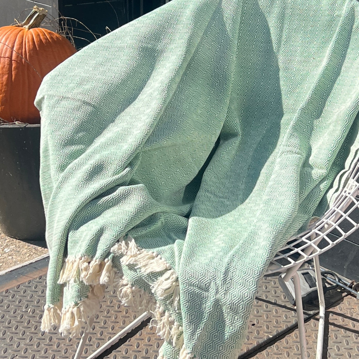 spearmint and natural stripe cotton Kikoy