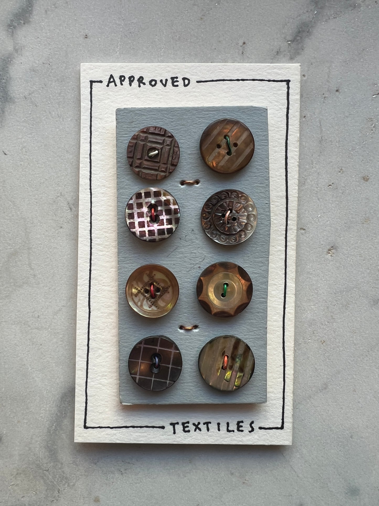 Fancy Carved Oyster Button Set