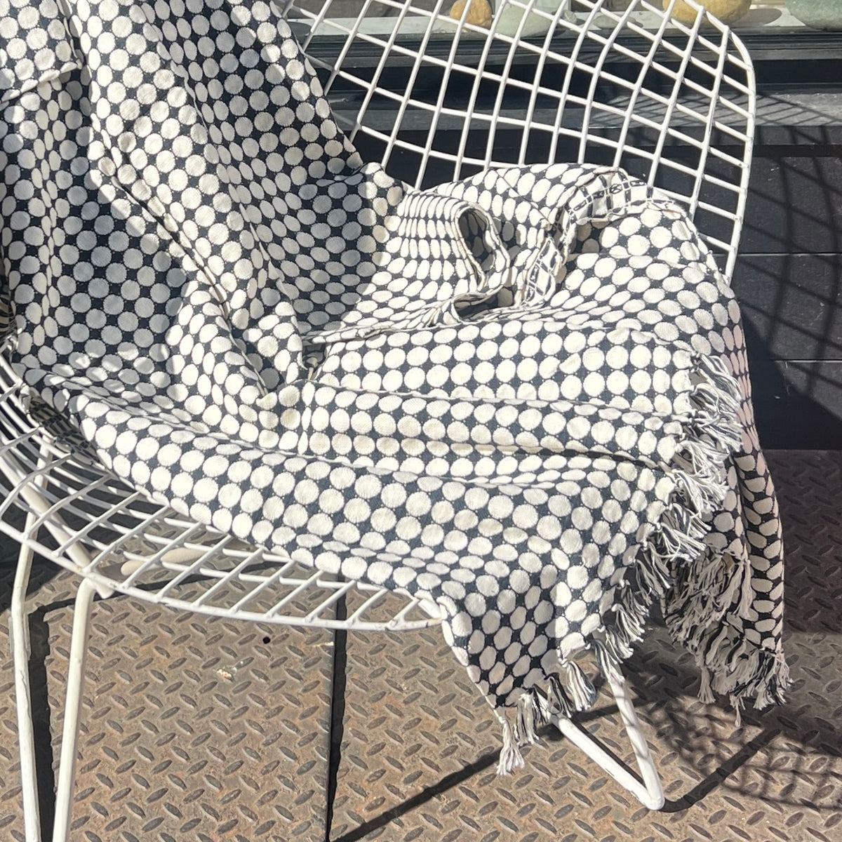 natural circle and black cotton Kikoy