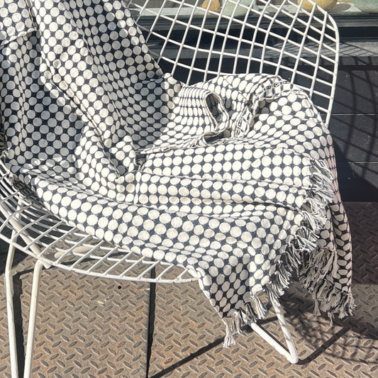 natural circle and black cotton Kikoy