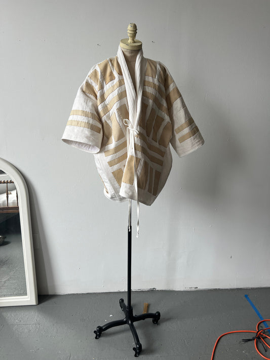 deer leather applique jacket