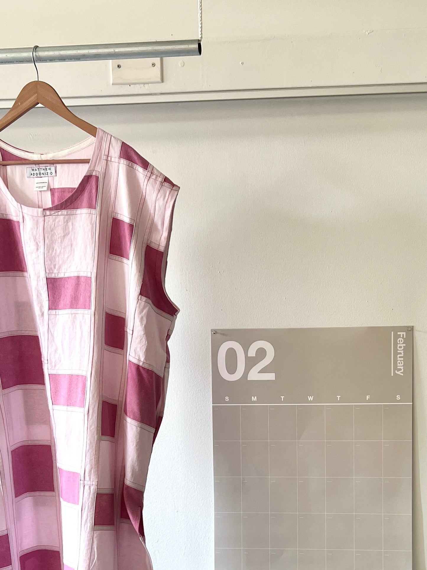 light pink cochineal scoop neck dress